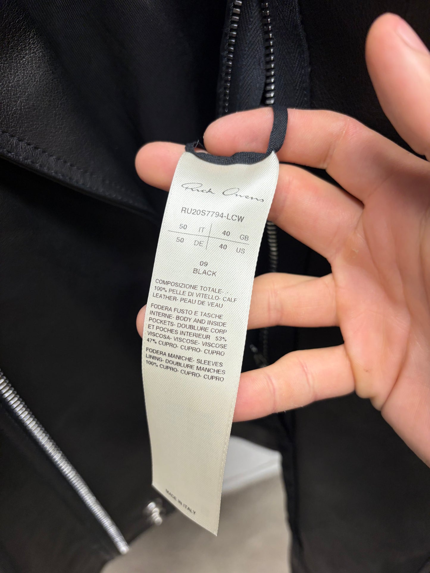 SS2020 Rick Owens ‘Tecuatl’ Dracubiker Black Calfskin Leather Perfecto Jacket