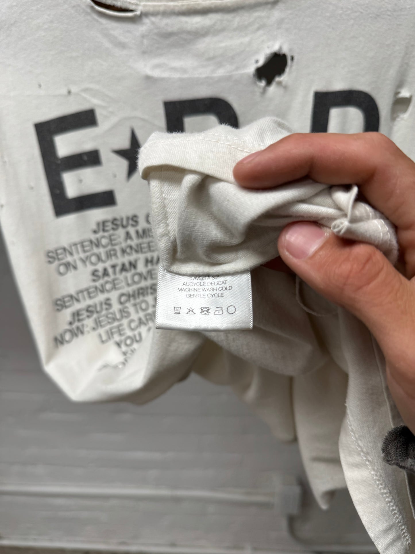 Enfants Riche Deprimes ‘Dieu’ Distressed Tank Top