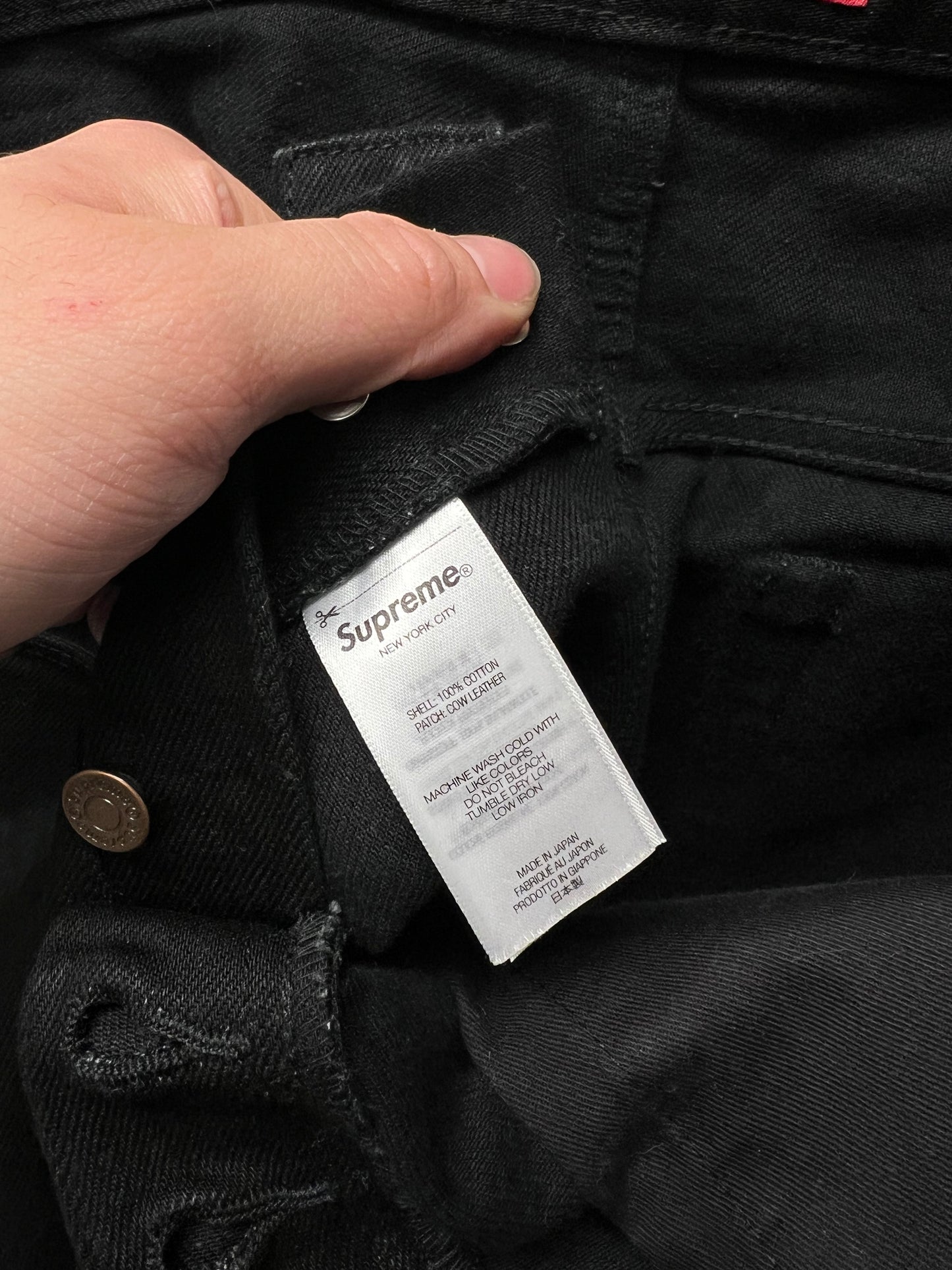 Supreme Black Heavyweight Straight/Wide Leg Denim