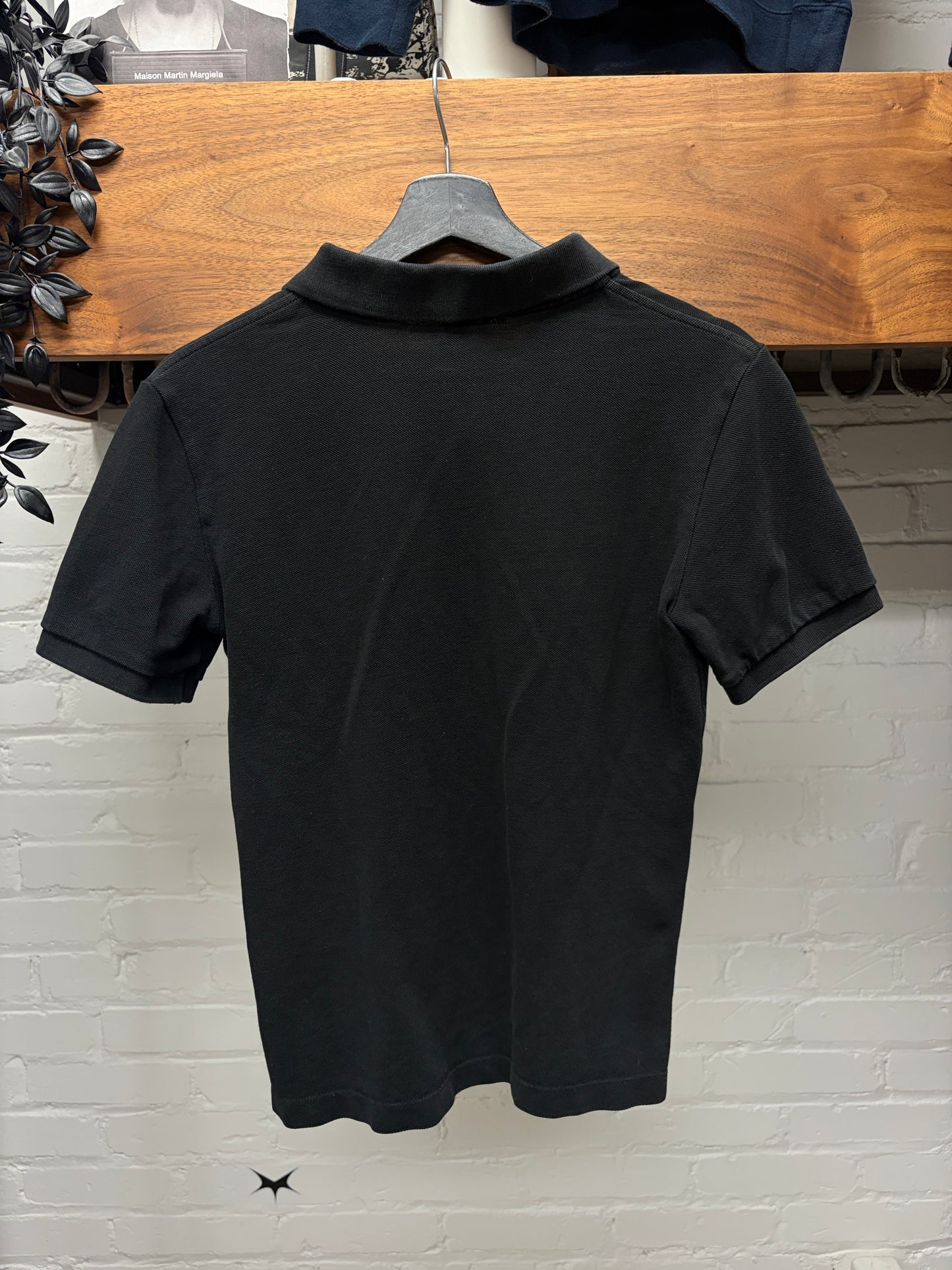 Burberry Nova Check Embroidered Logo Black Cotton Polo