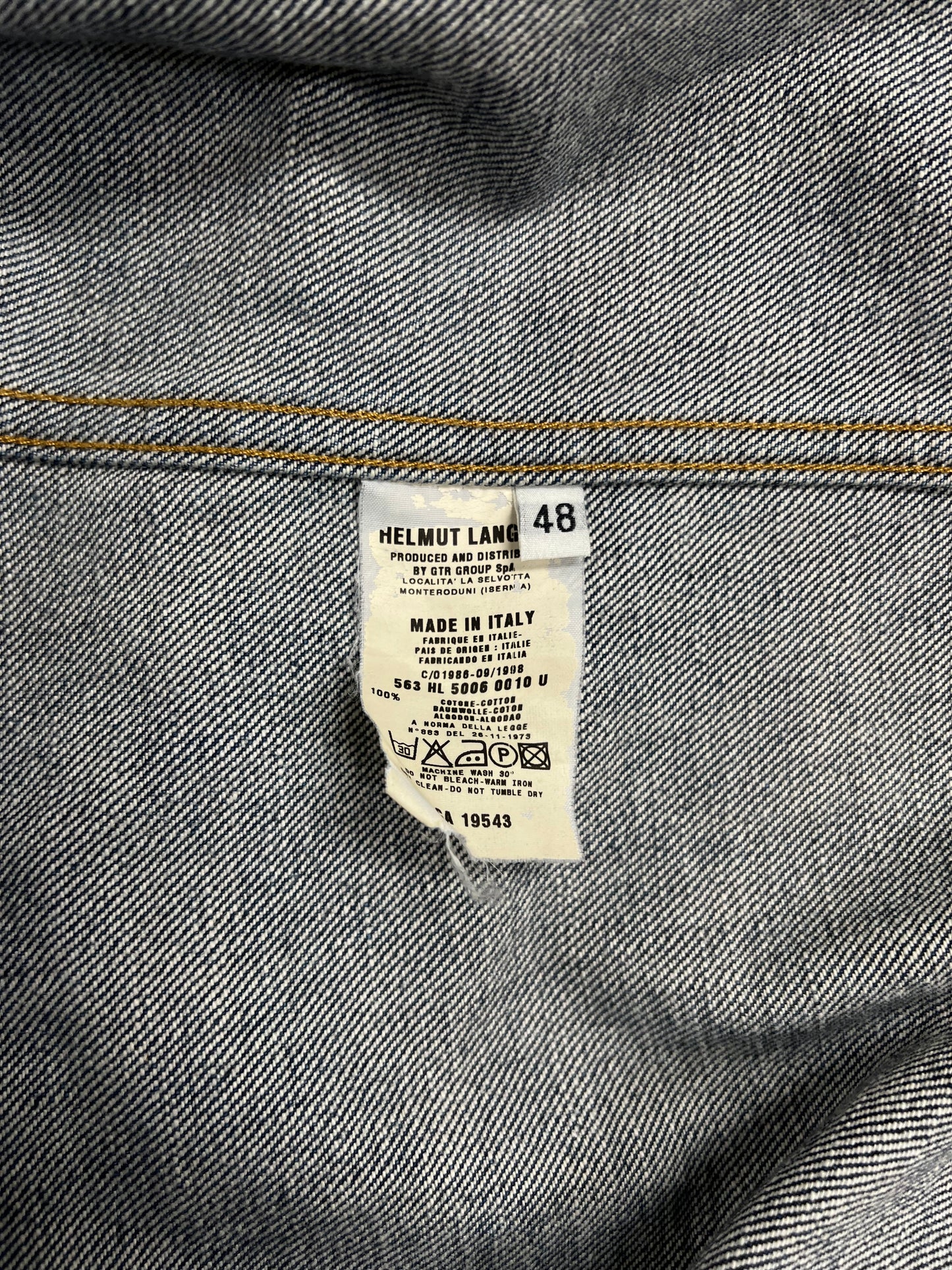Vintage 1998 Helmut Lang ‘Classic Denim’ Trucker Jacket