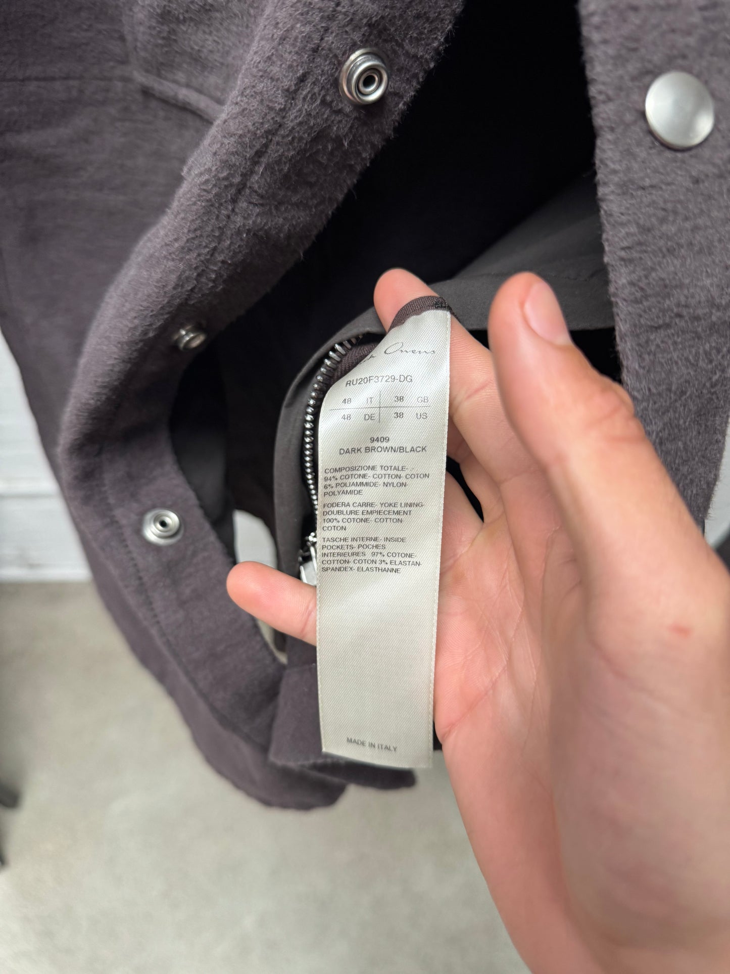 AW2020 Rick Owens ‘Performa’ Brushed Heavy Cotton Work Shirt