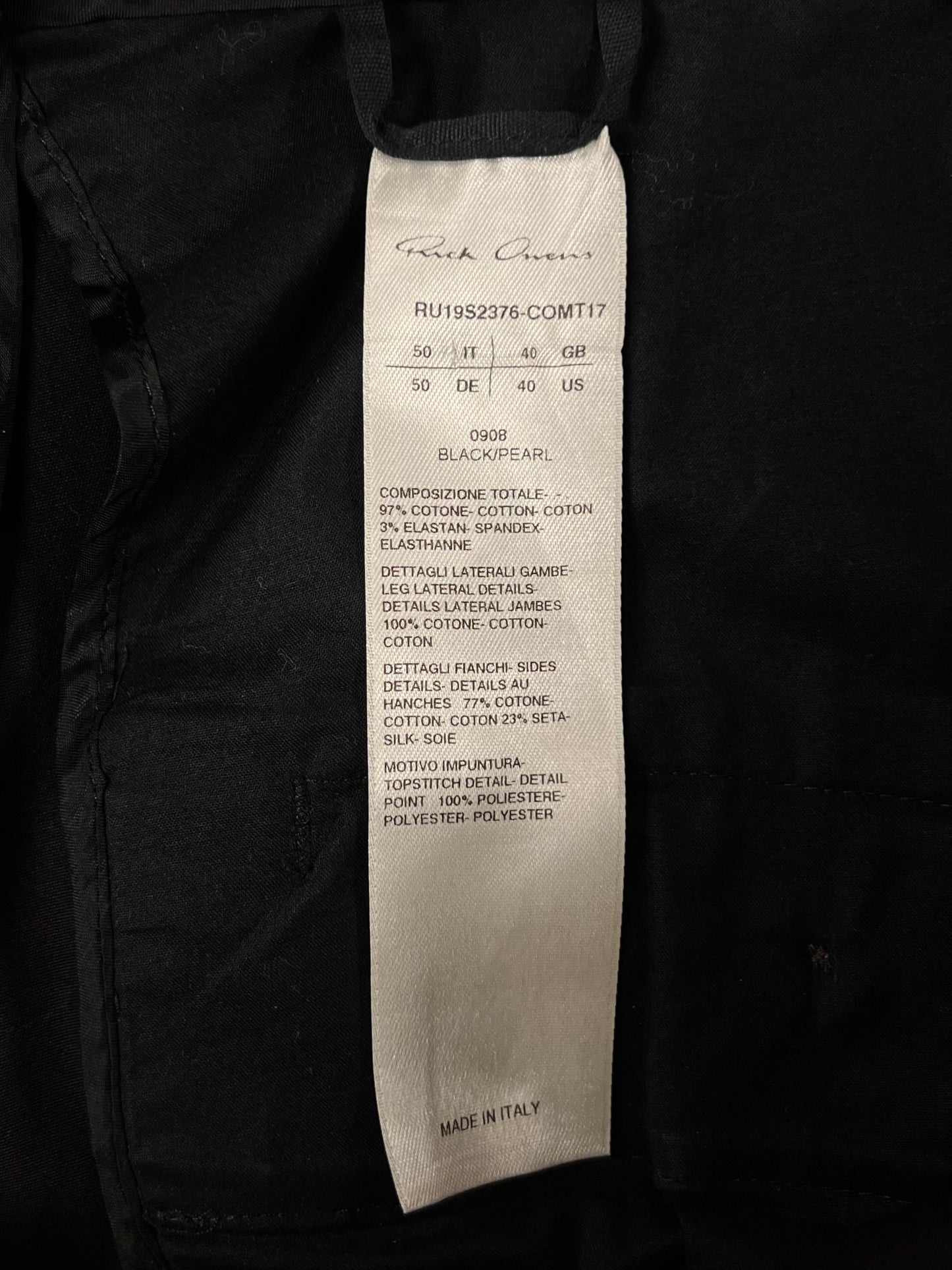 SS2019 Rick Owens ‘Babel’ Wax Panelled Denim