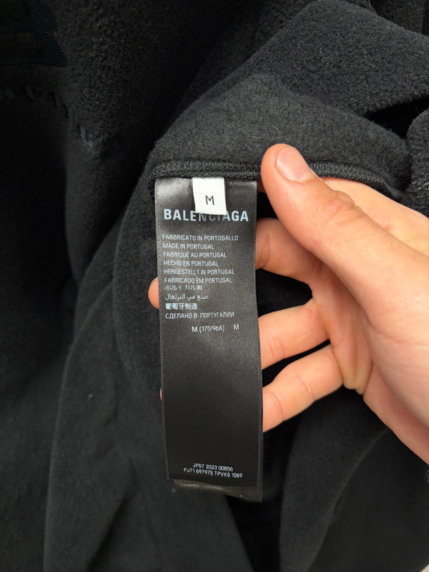 AW2023 Balenciaga ‘Unity Sports Icon’ Logo Black Fleece Sweatshirt