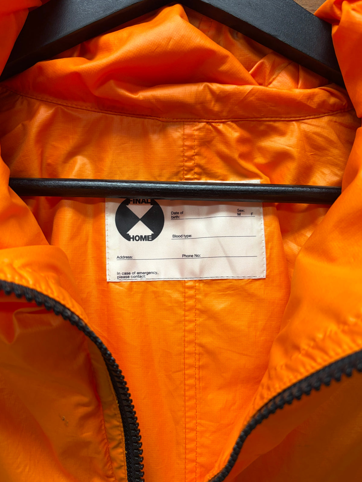 Final Home ‘Survival Gear’ Multi-Zip Safety Orange Nylon Hooded Shell Jacket