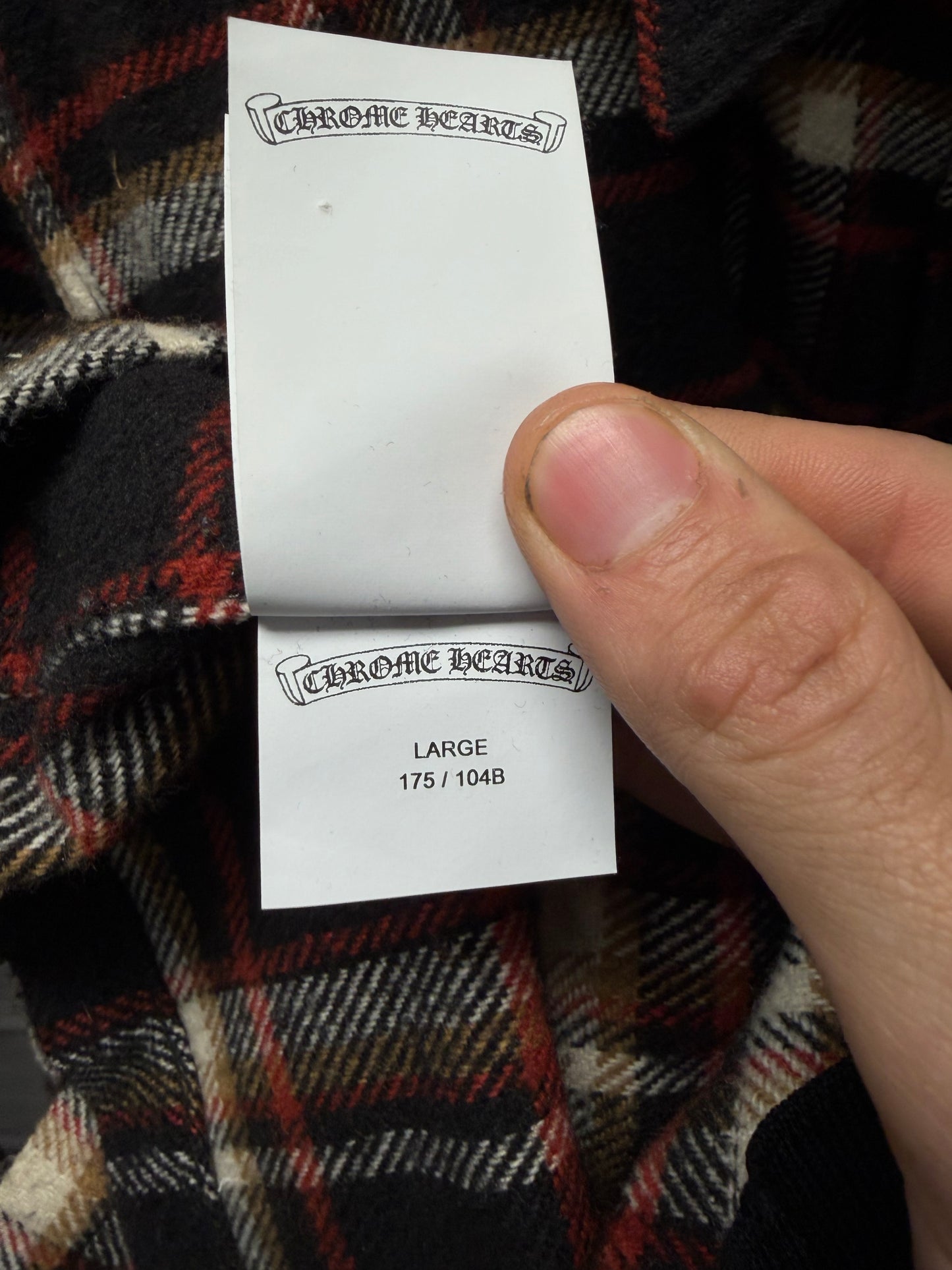 Chrome Hearts ‘Work Dog’ Heavy Wool Plaid Flannel Button Snap Shirt