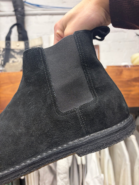 Saint Laurent Black Suede ‘Chelsea Boot’ With Crepe Sole