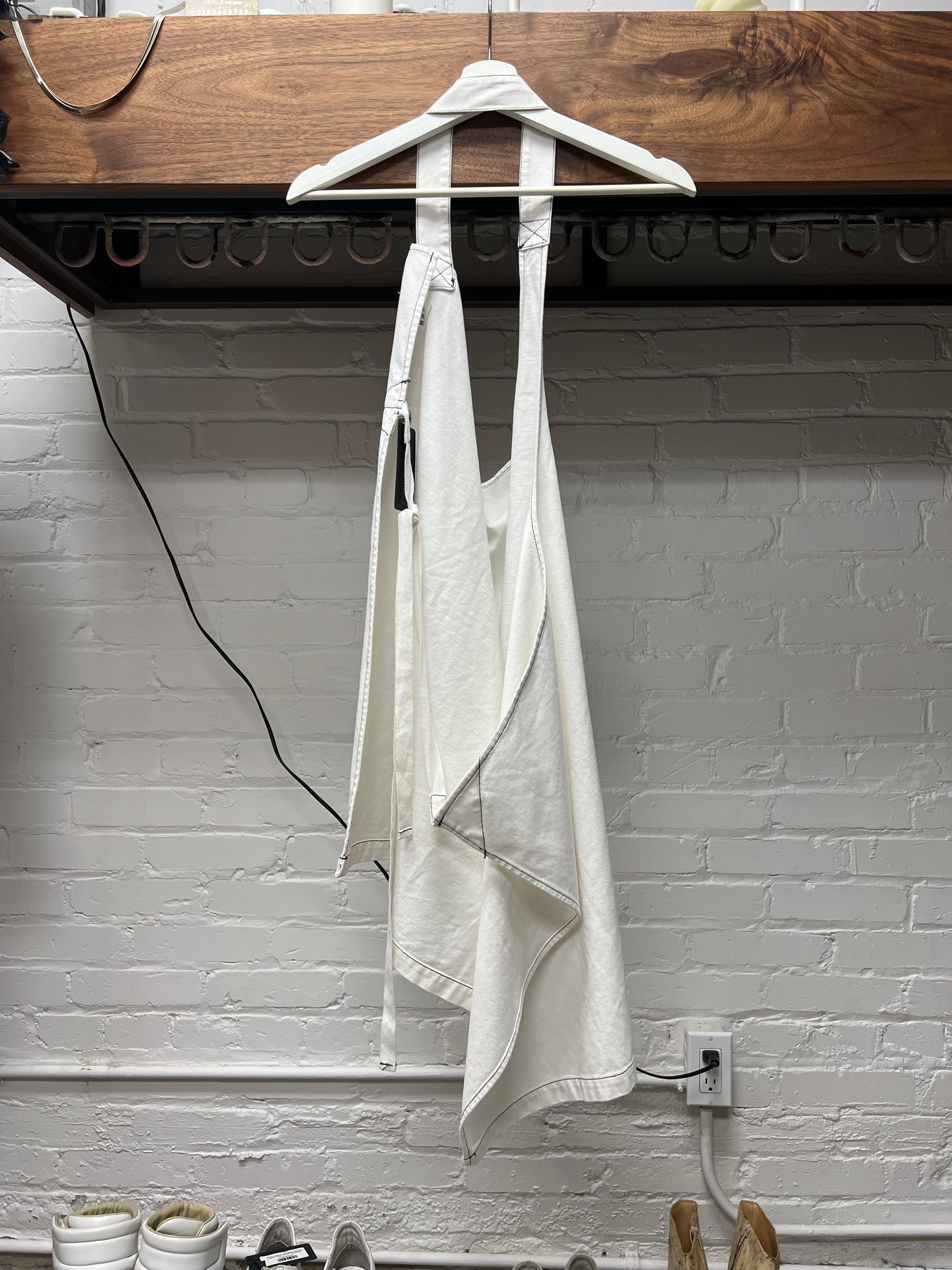 SS99 Maison Margiela White ‘Side Tie’ Apron Dress