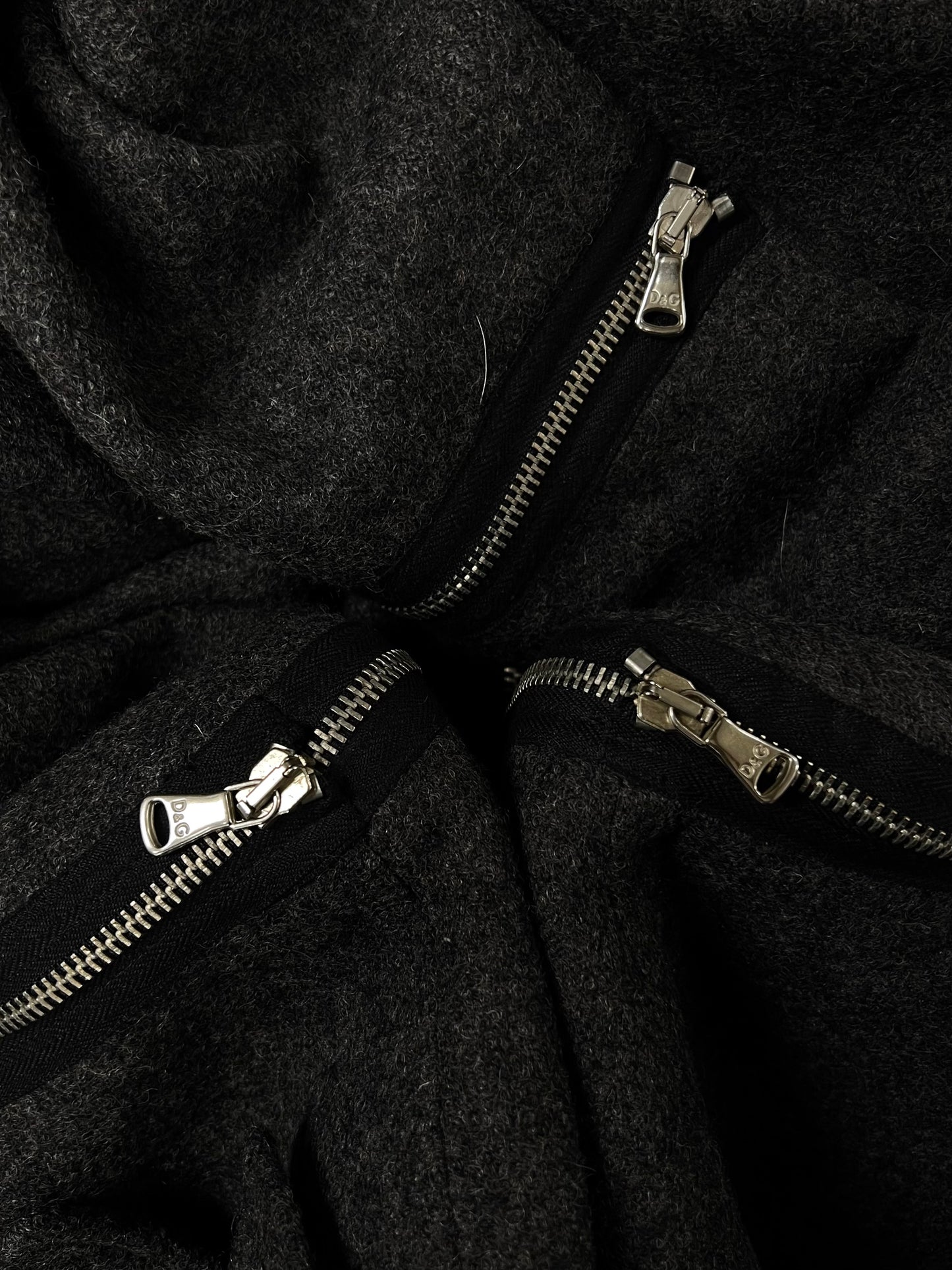AW2003 Dolce & Gabbana ‘Spiral Zip’ Detachable Wool Coat