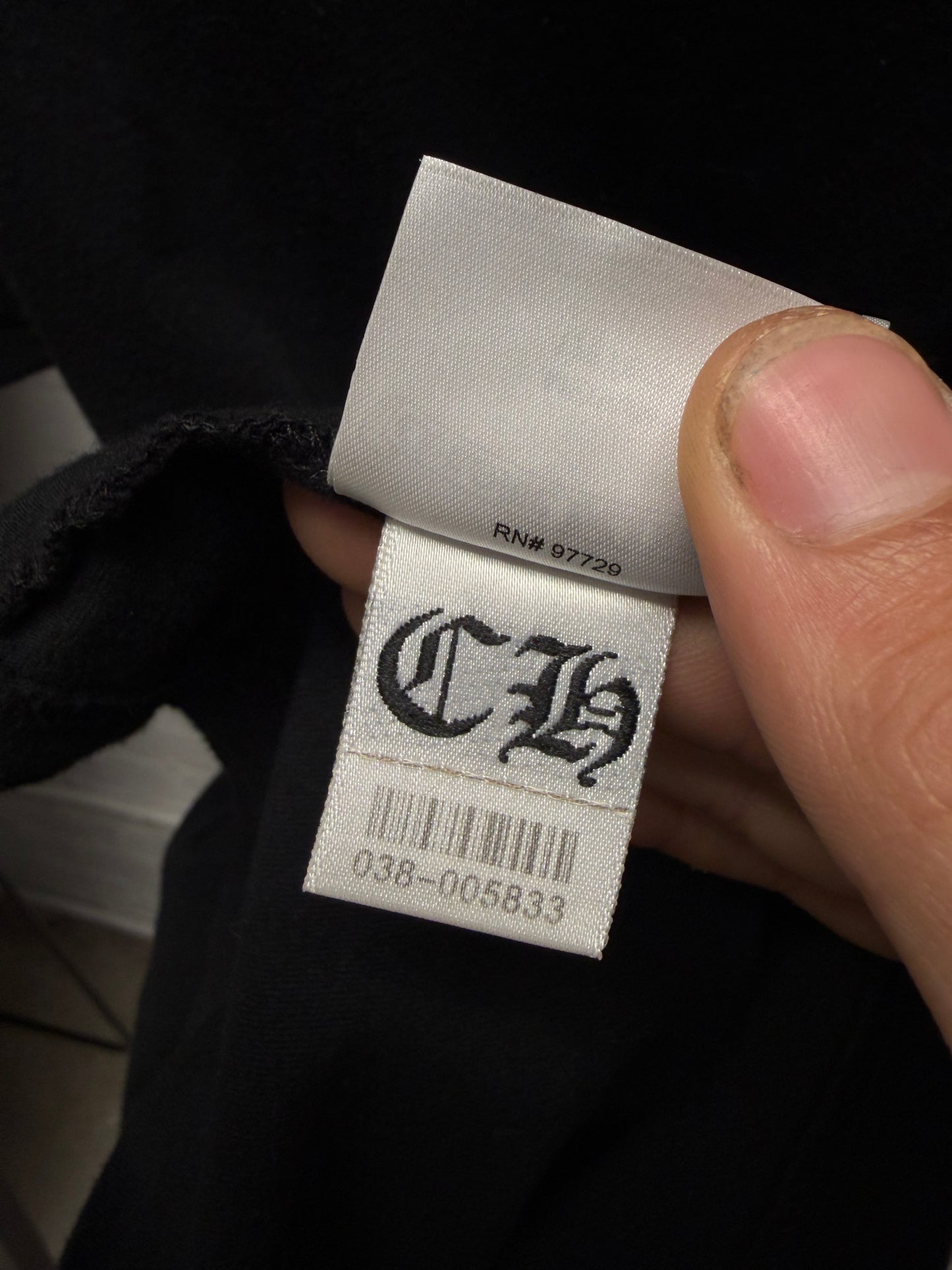 Chrome Hearts Black/Purple Scroll Neck Logo Short Sleeve Shirt