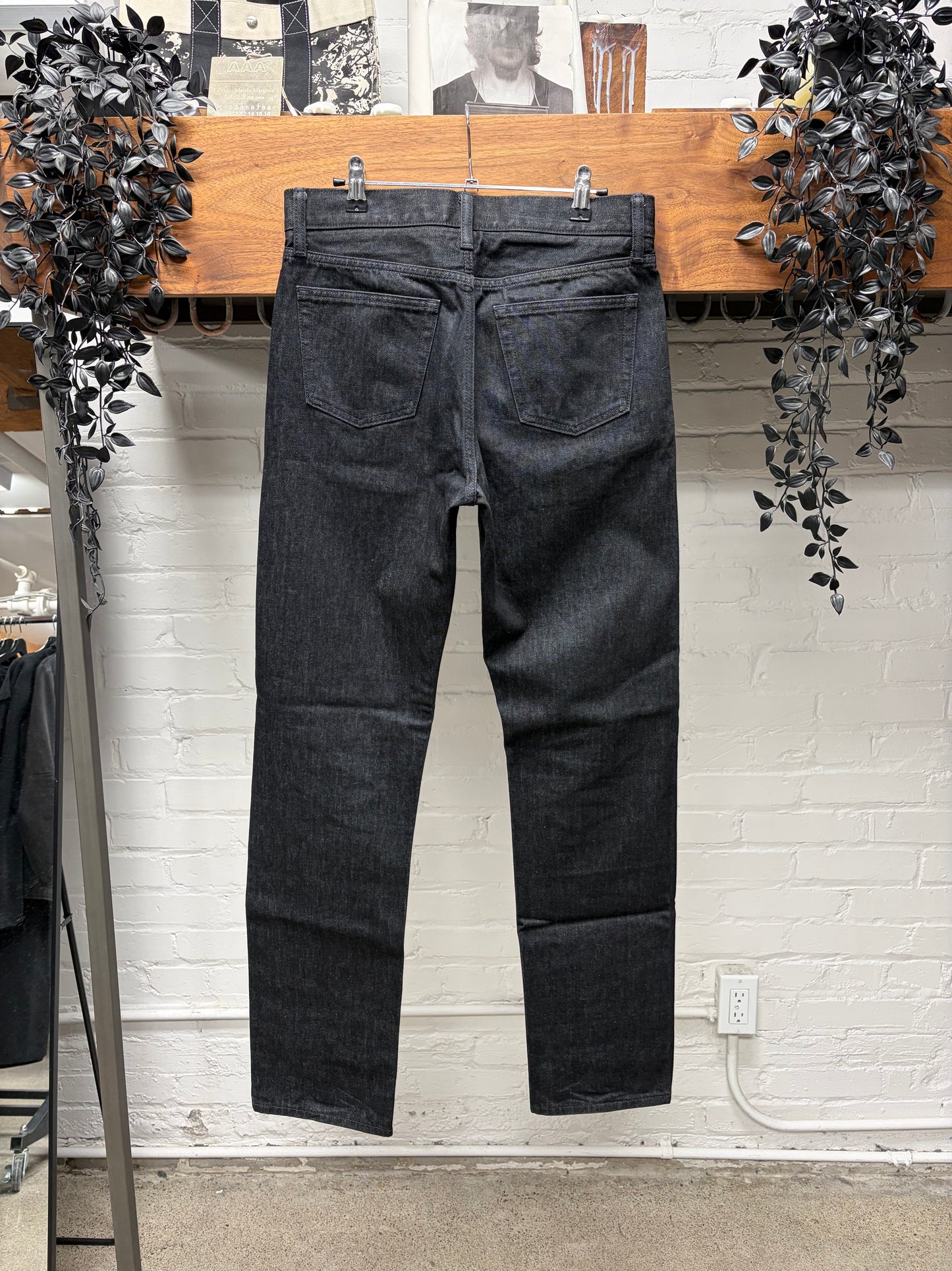 Helmut Lang x Uniqlo Raw Black Bootcut Denim