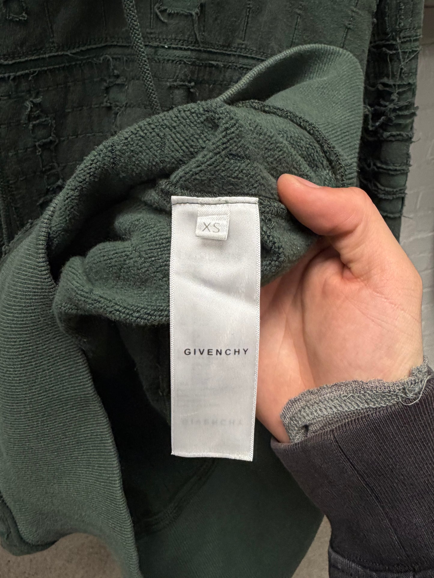 SS2022 Givenchy by Matthew Williams Boro Distressed Patchwork Hoodie