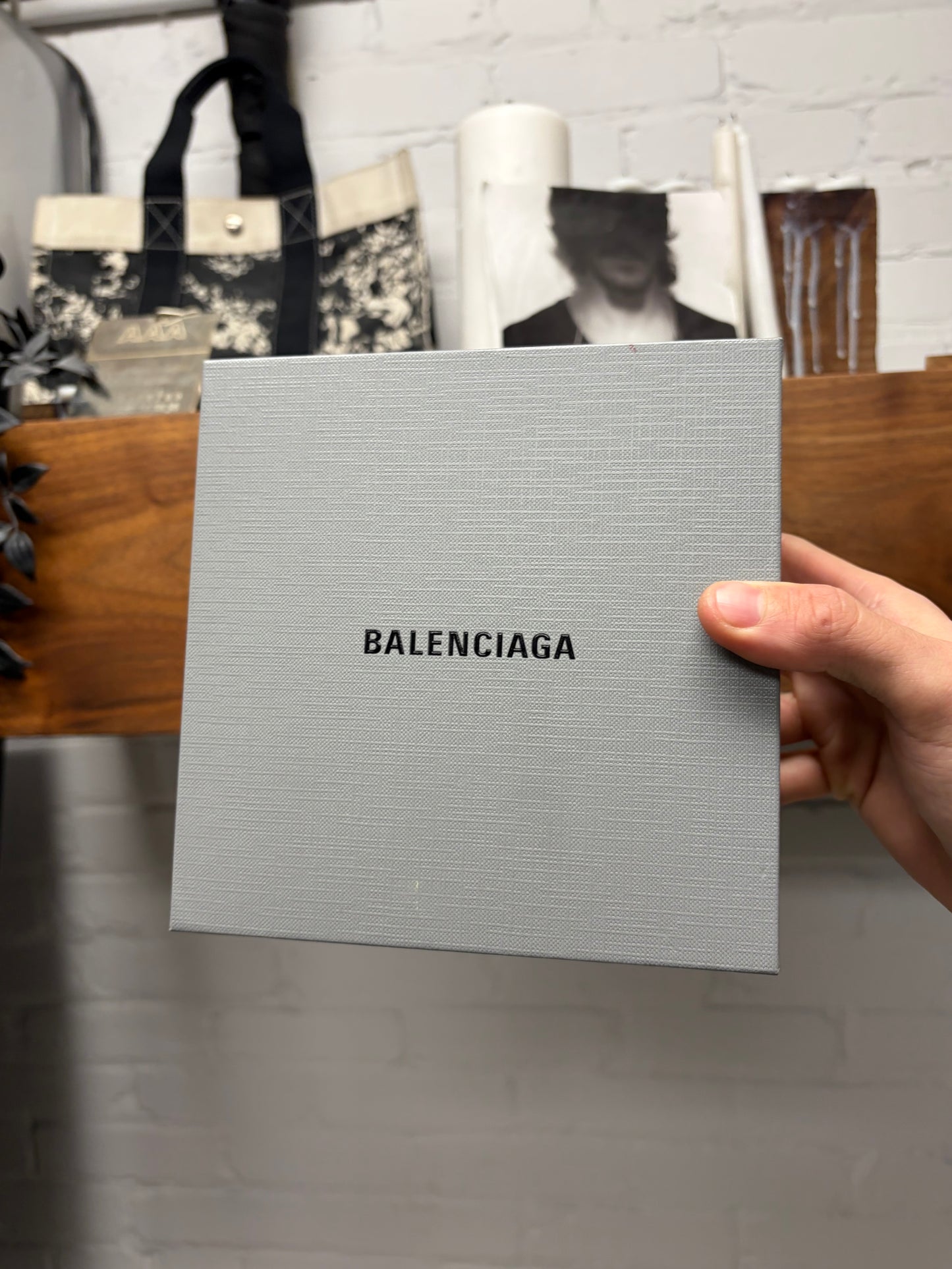 Balenciaga ‘Unity Logo’ Black Leather Belt with Silver Buckle