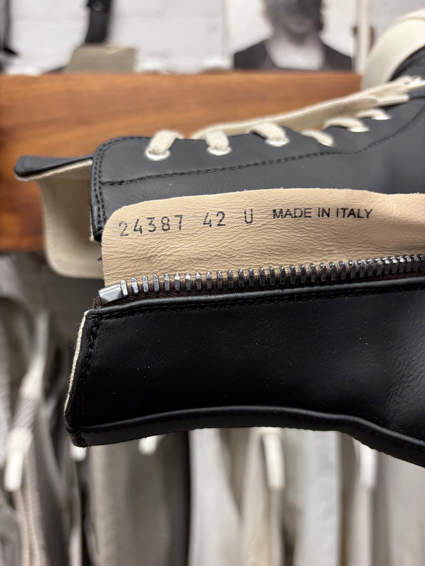 Rick Owens ‘Double Bumper’ Leather High Top Ramones