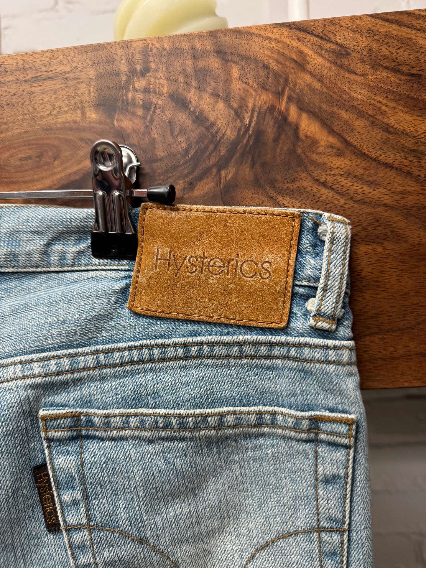 2000s Hysteric Glamour ‘Heavy Distressed’ Light Wash Blue Skinny Jeans