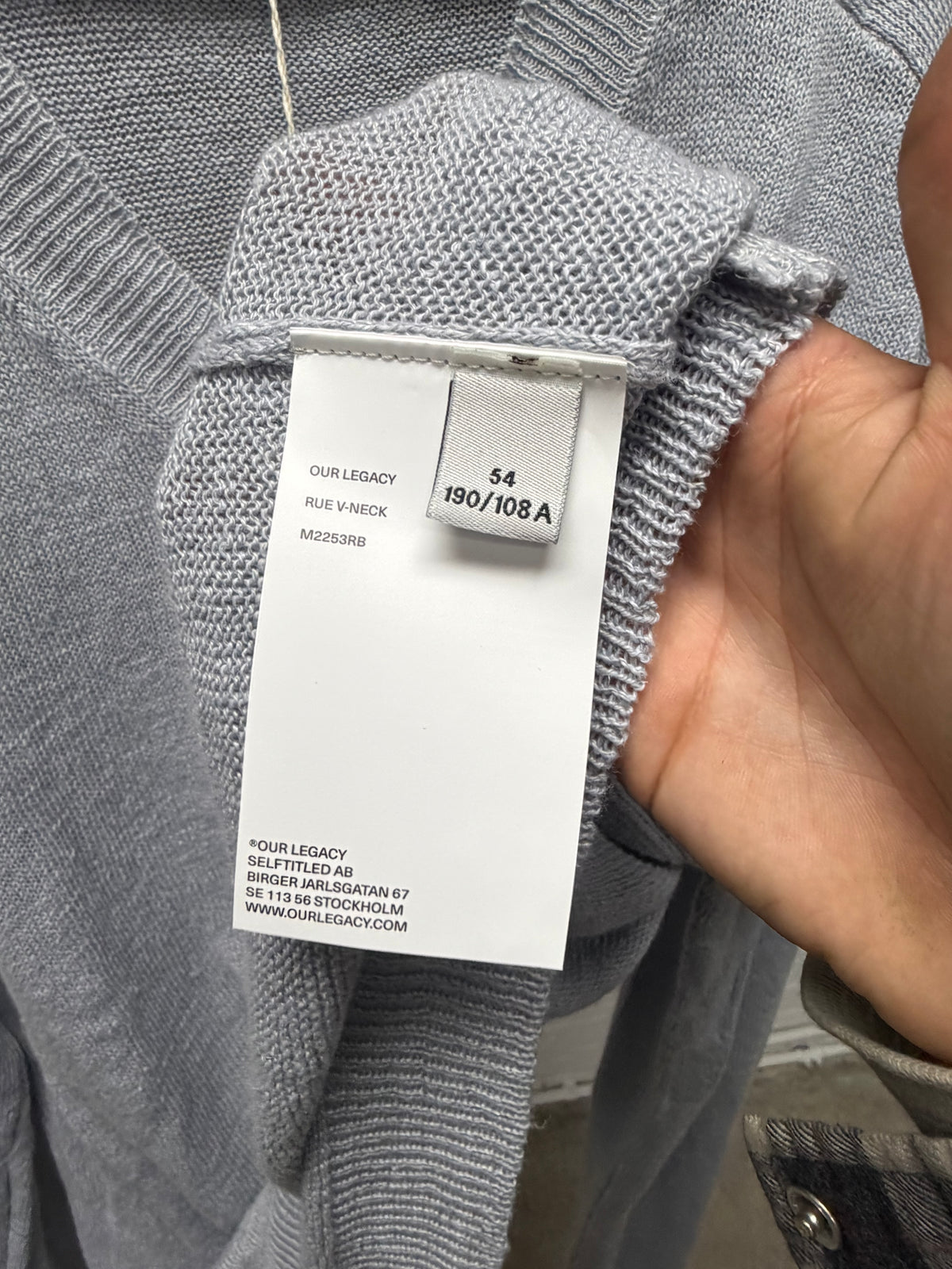 Our Legacy ‘Rue V-Neck’ Slate Grey Linen/Organic Cotton Sweater