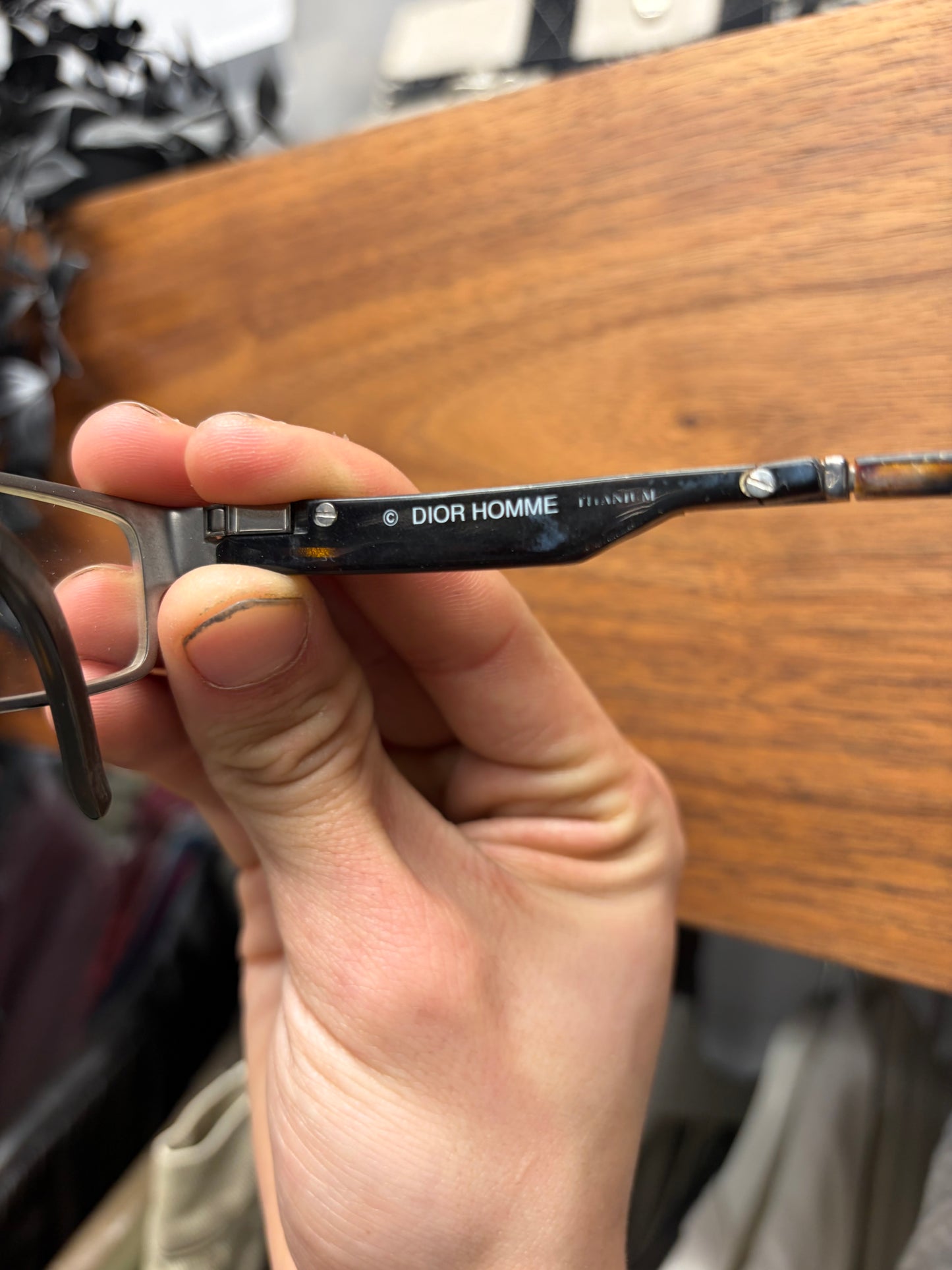 Dior Homme Tortoiseshell Rectangular Frame Prescription Glasses
