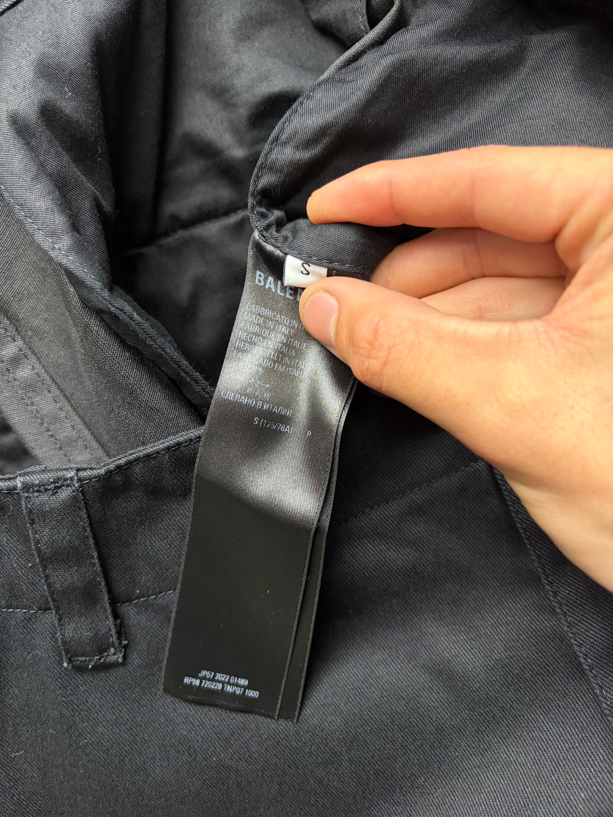 2022 Balenciaga Wide Leg Black Utility Pocket Cargo Pants