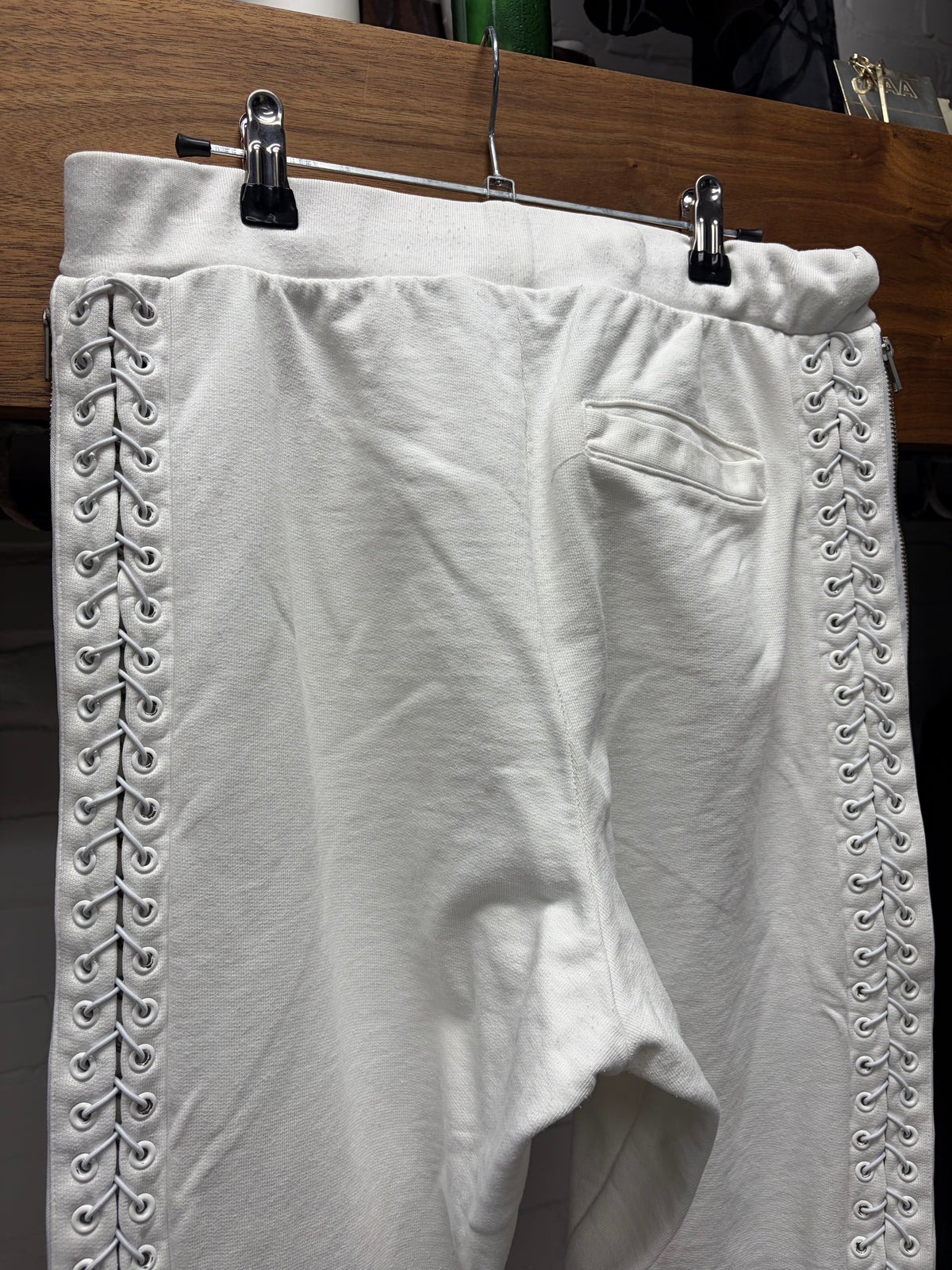 Hood by Air ‘Corset Bondage’ Side Seam White Skinny Cut Sweatpants