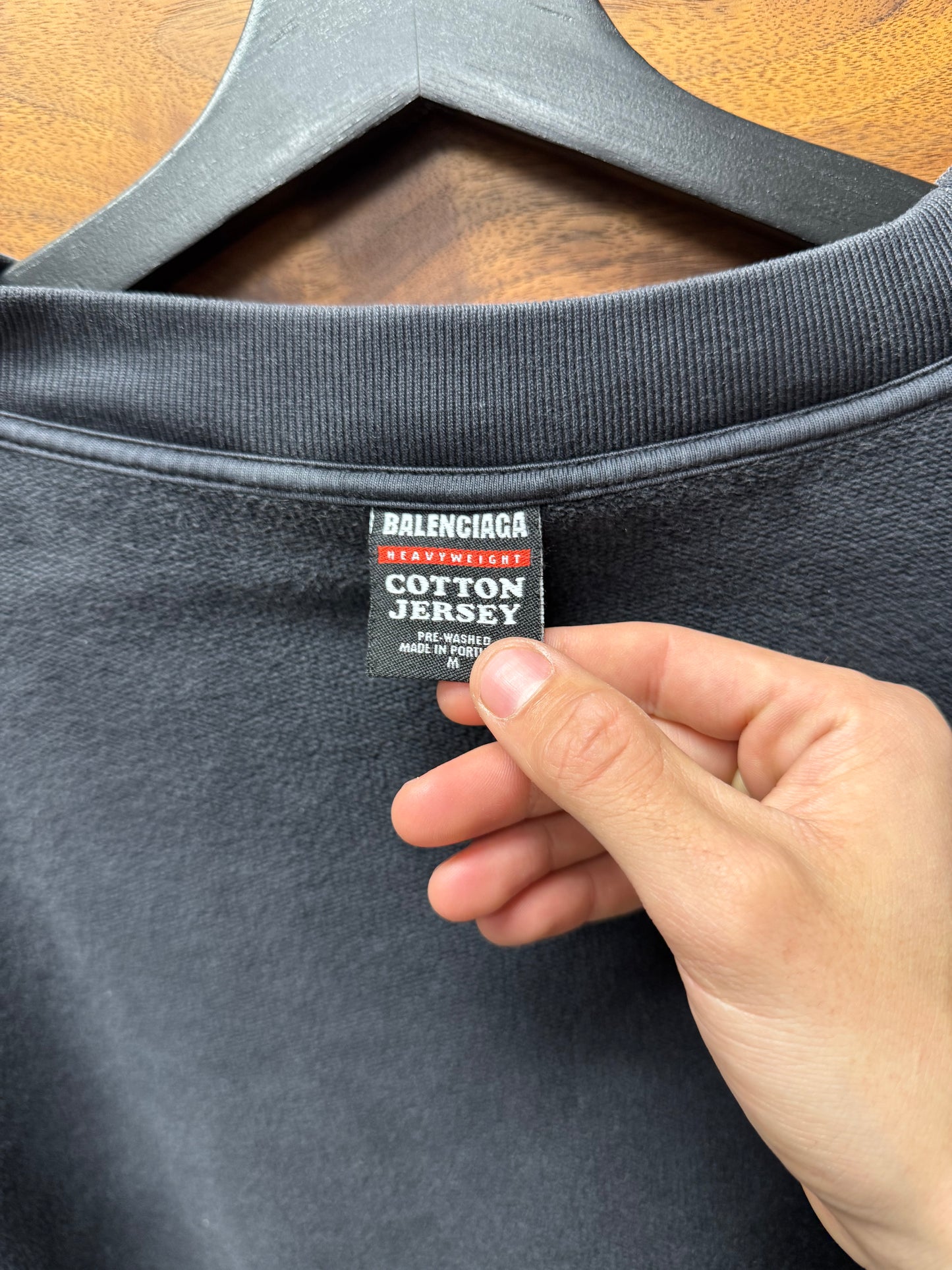 SS2025 Balenciaga ‘Metalhead’ Reverse Black Terry Cotton Sweatshirt