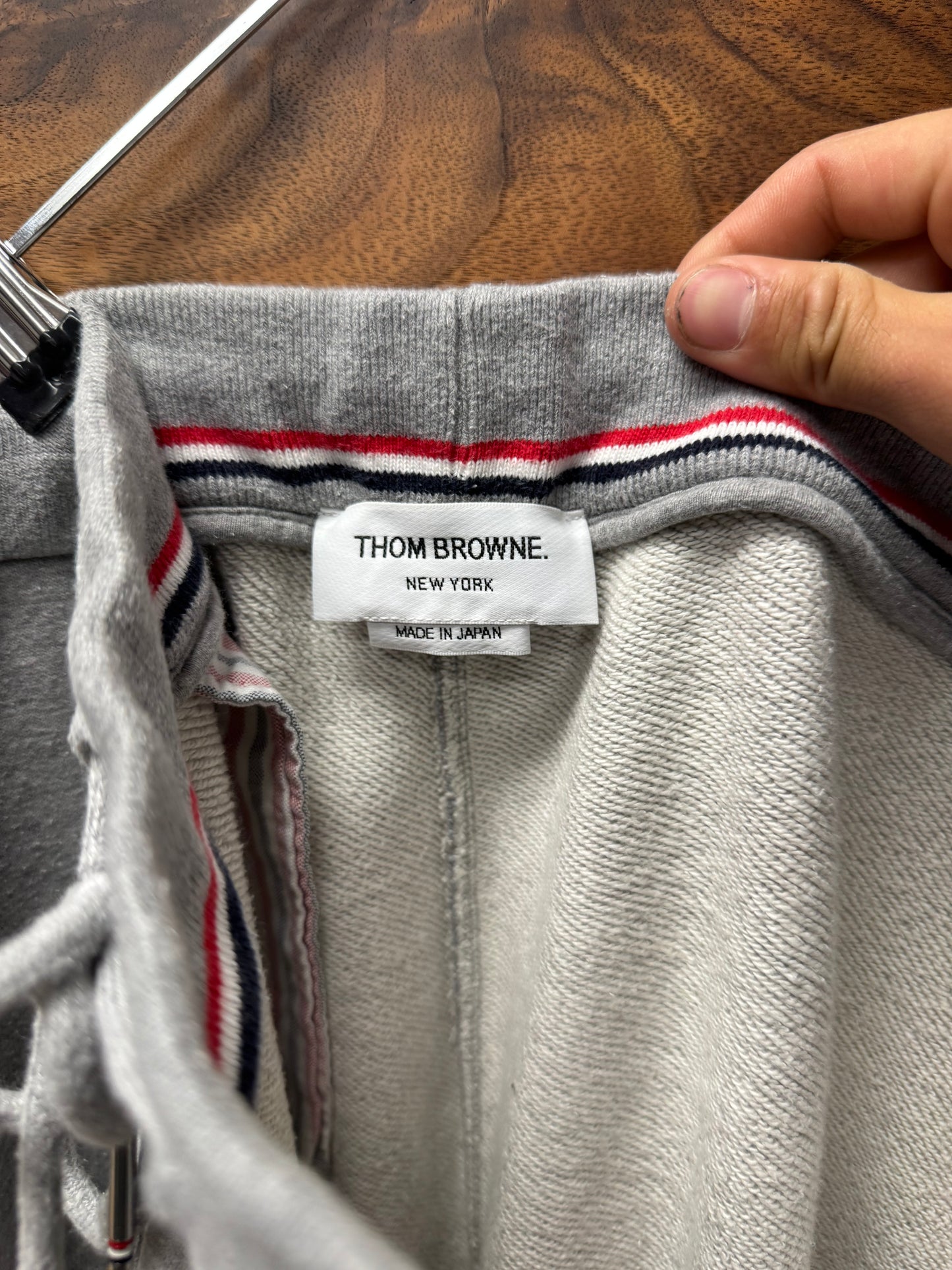 Thom Browne Grey ‘Striped Logo’ Sweatpants