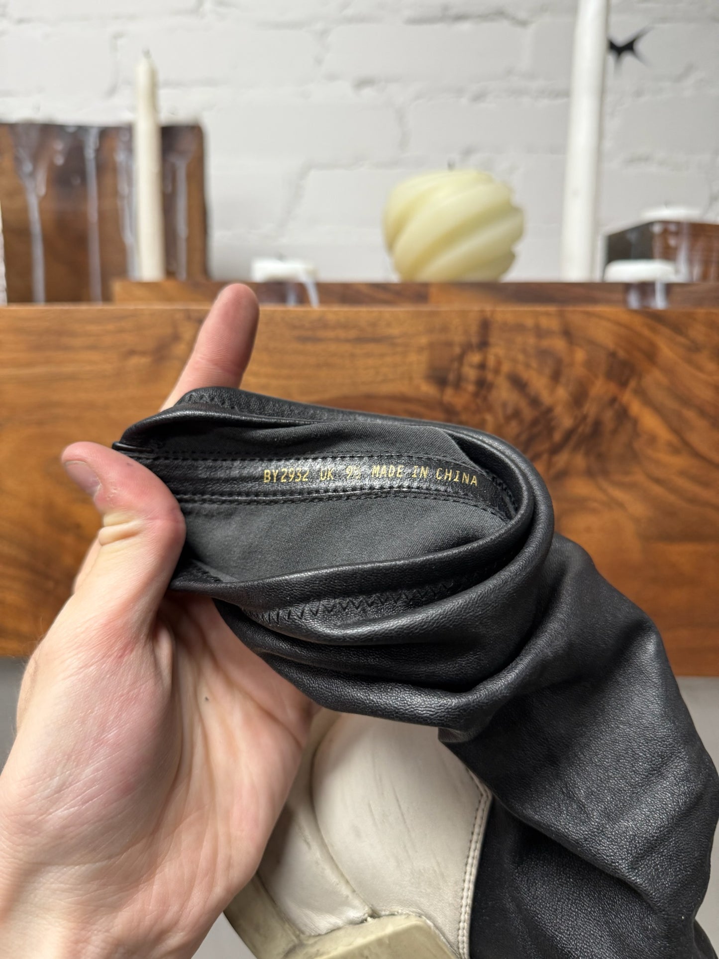 Rick Owens x Adidas ‘Level’ Leather Sock Runner Sneakers