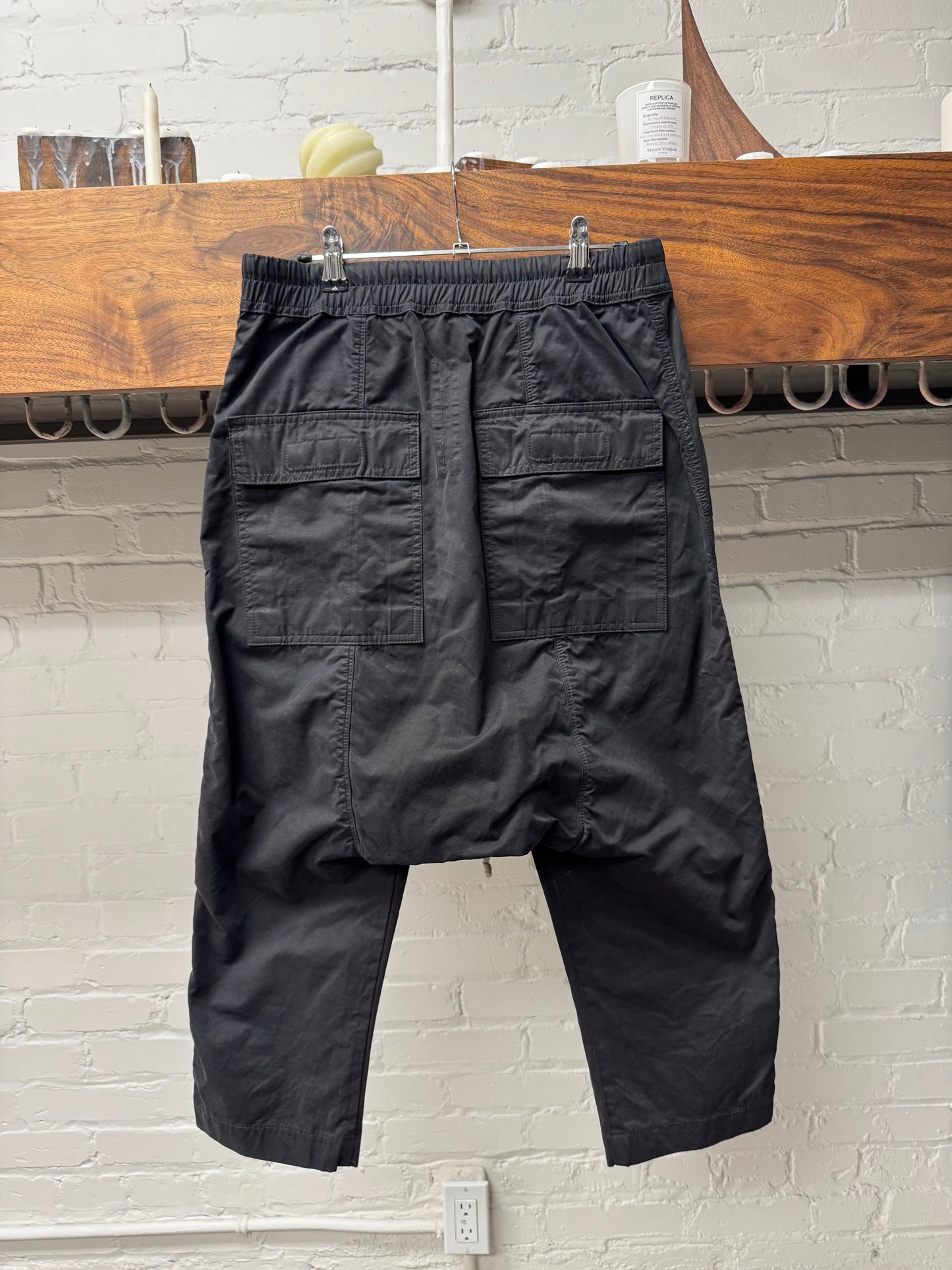 Rick Owens 3/4 Length Heavy Cotton Drop Crotch Pod Shorts