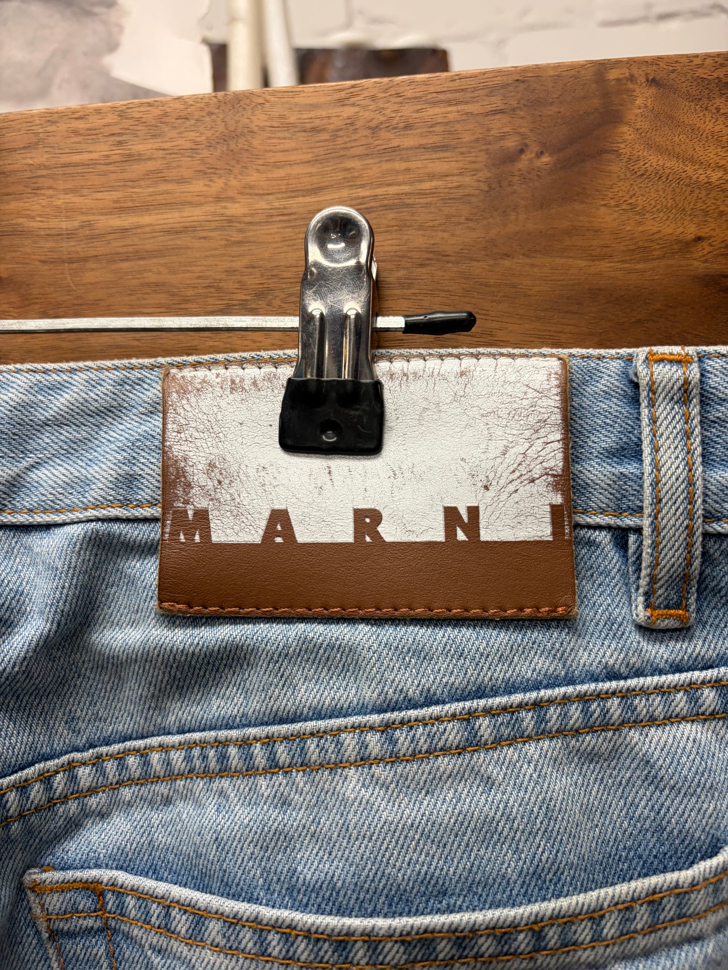 Marni Distressed Blue Distressed Repair Denim