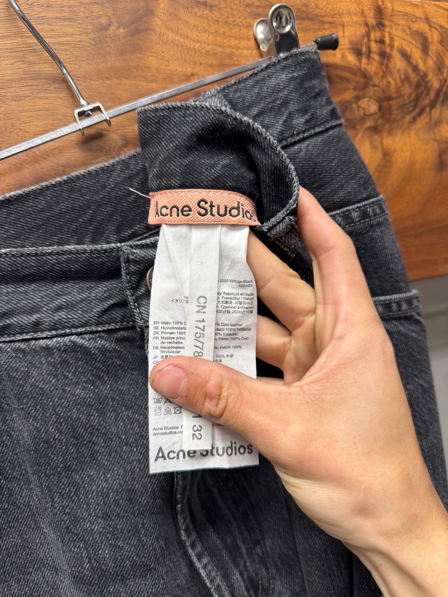 AW2022 Acne Studios ‘Washed Black’ Flared Leg Denim