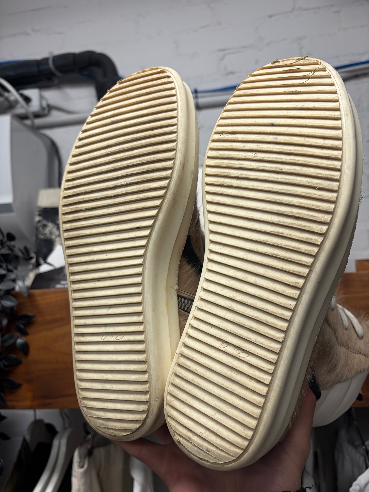 Rick Owens Pony Hair ‘Geobasket’ High Top Sneakers