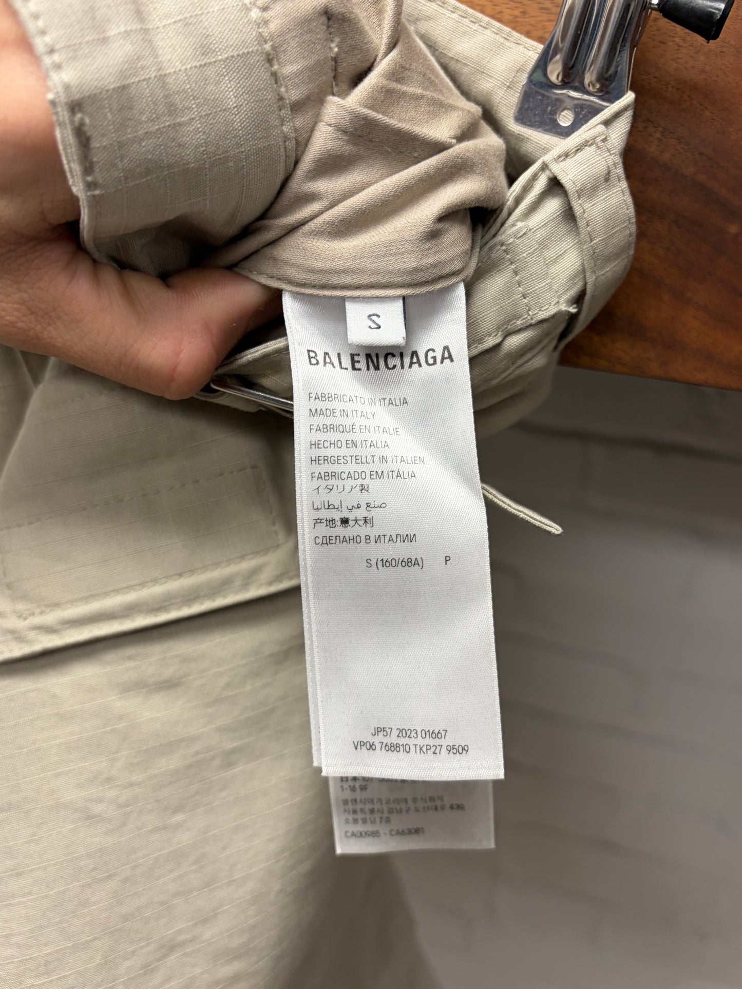 2023 Balenciaga Tan Ripstop ‘Convertible’ Flared Leg Cargo Pants