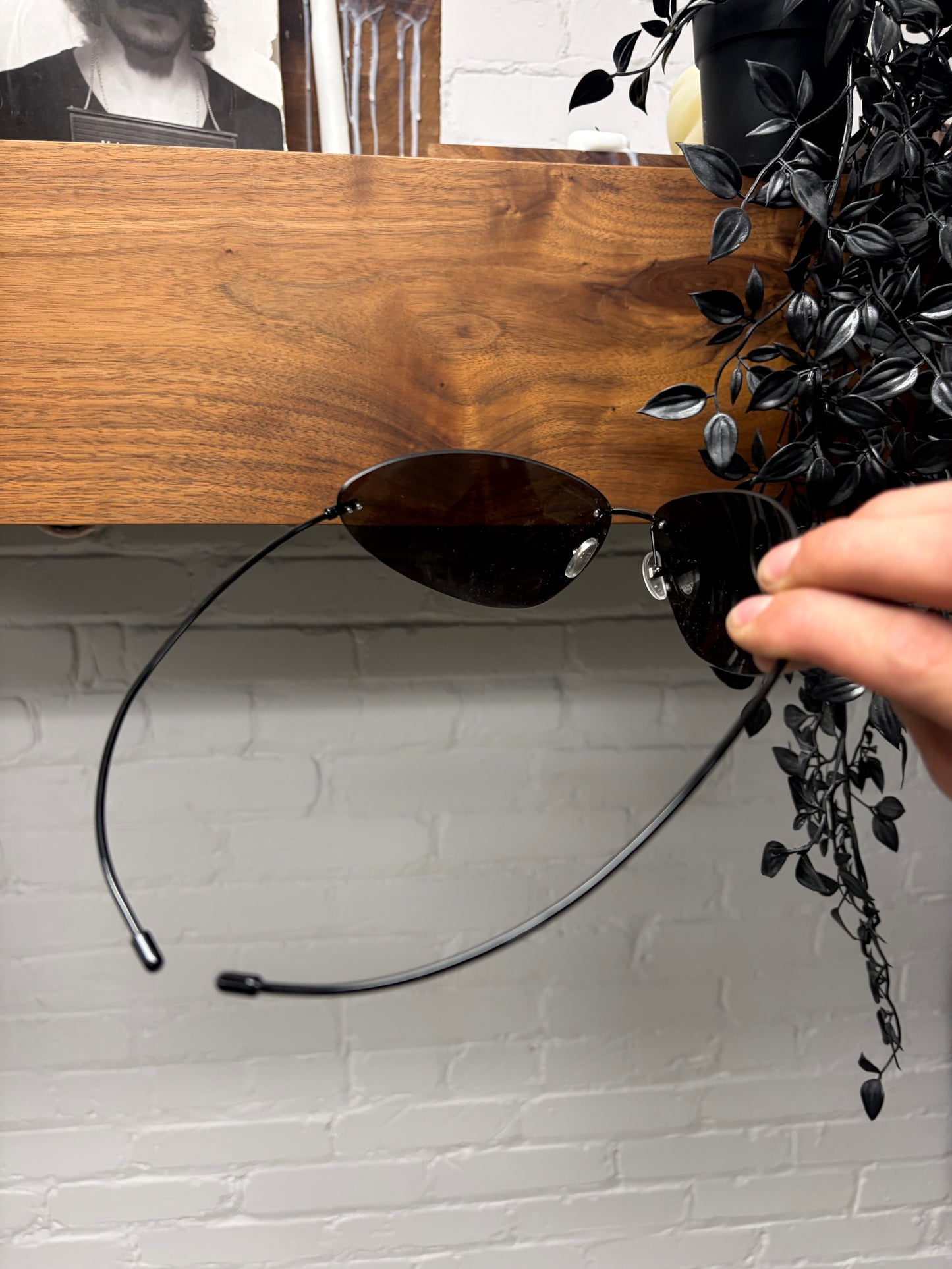 Balenciaga ‘Matrix Neo’ Black Rimless Bug Eye Sunglasses