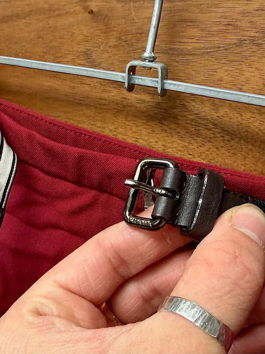 Prada Sport Black Mid Length Belted Cotton Skirt