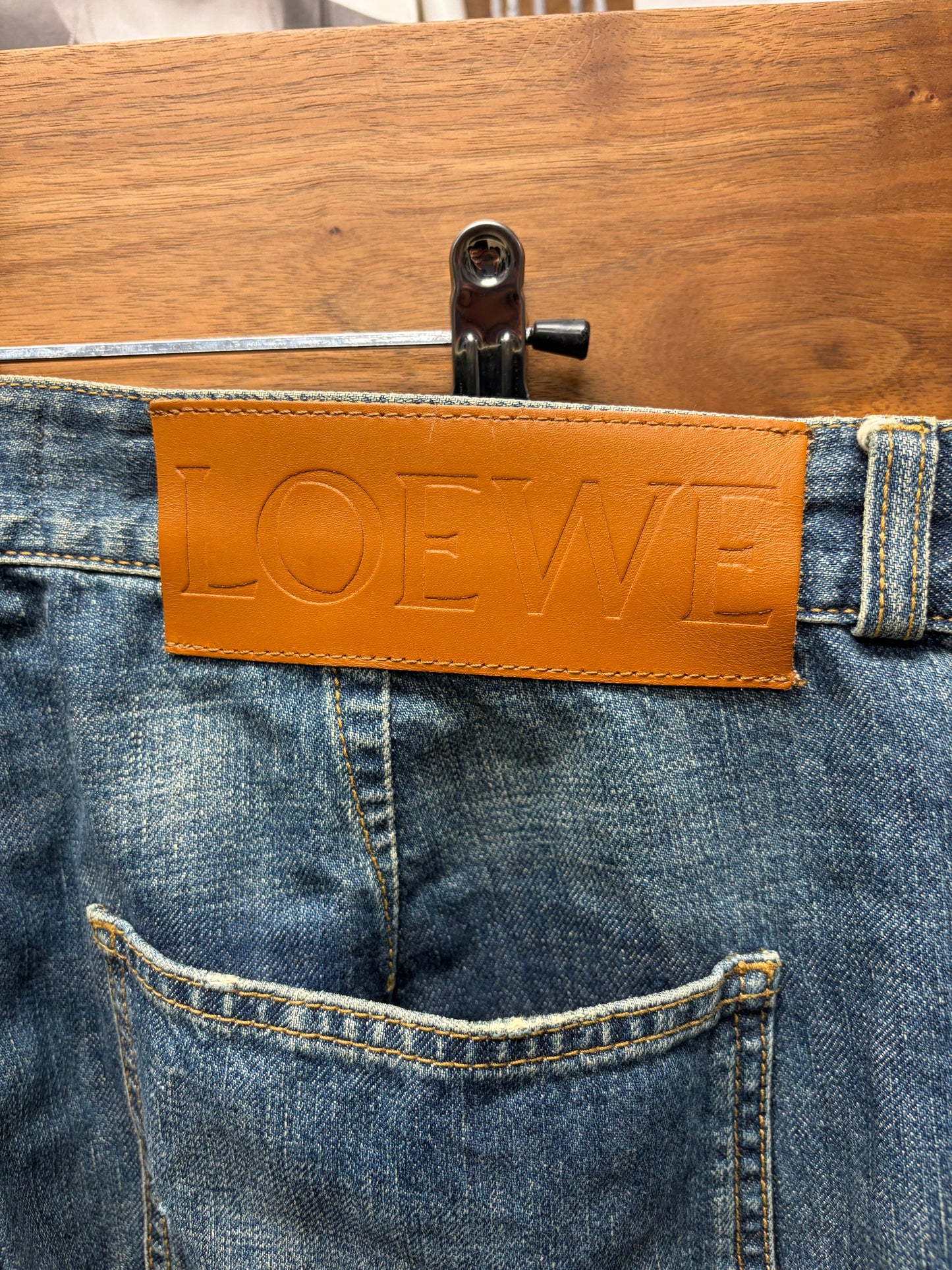 Loewe ‘Fatigue’ Washed Blue Bootcut Denim