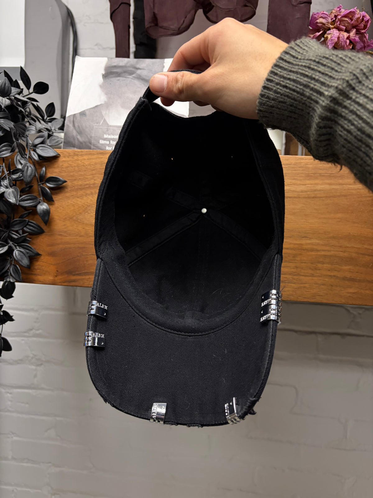 Alice Hollywood ‘Piercing’ Black/White Cross Embroidered Strapback Baseball Hat
