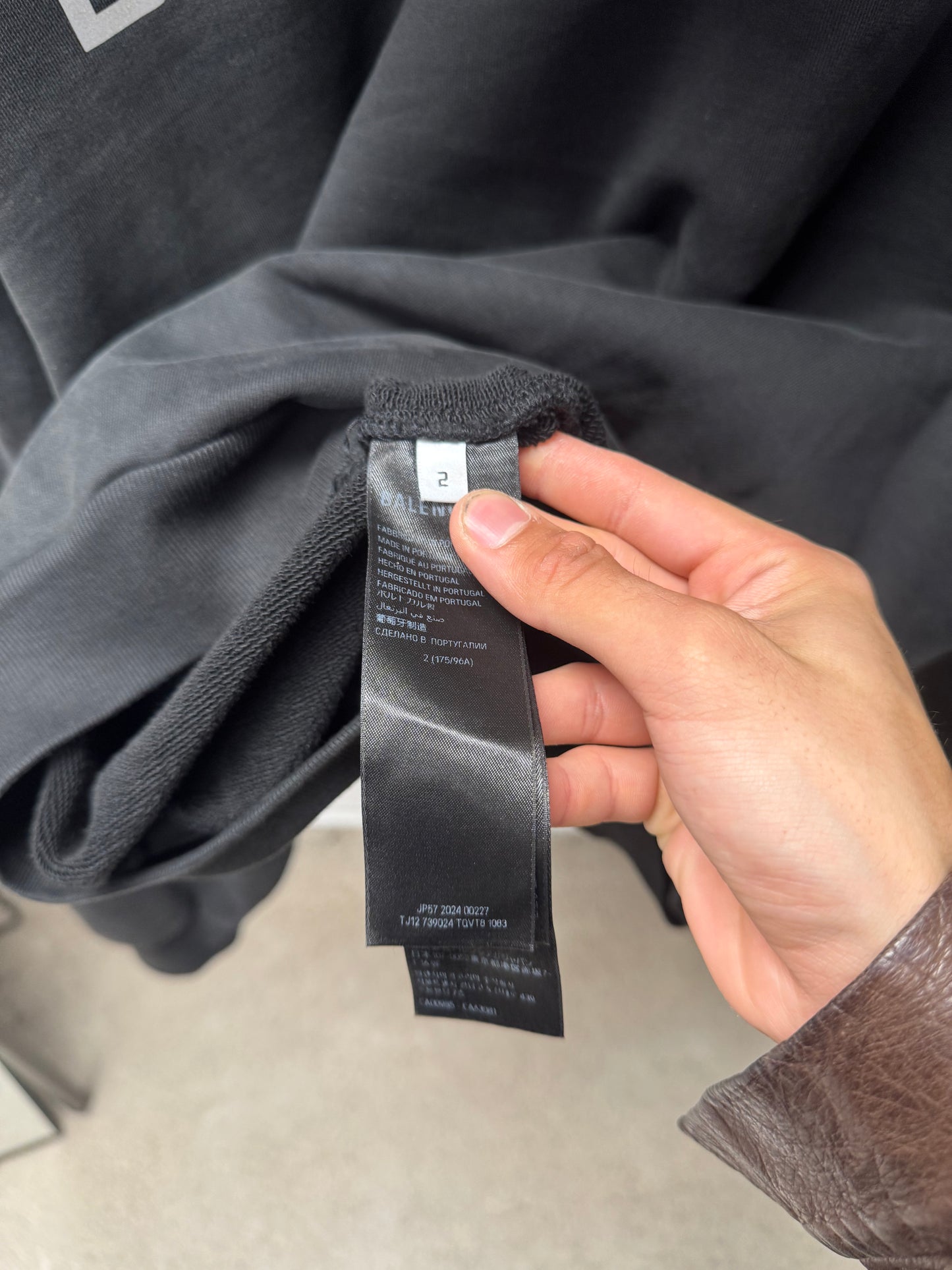 2024 Balenciaga ‘Activewear’ 3M Logo Heavy Cotton Pullover Hoodie