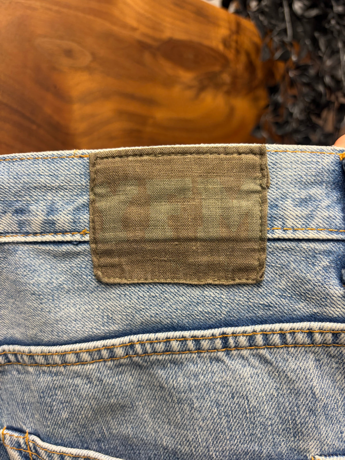 Vintage Yohji Yamamoto ‘Y’s For Men’ Patchwork Distressed Light Wash Blue Flared Denim