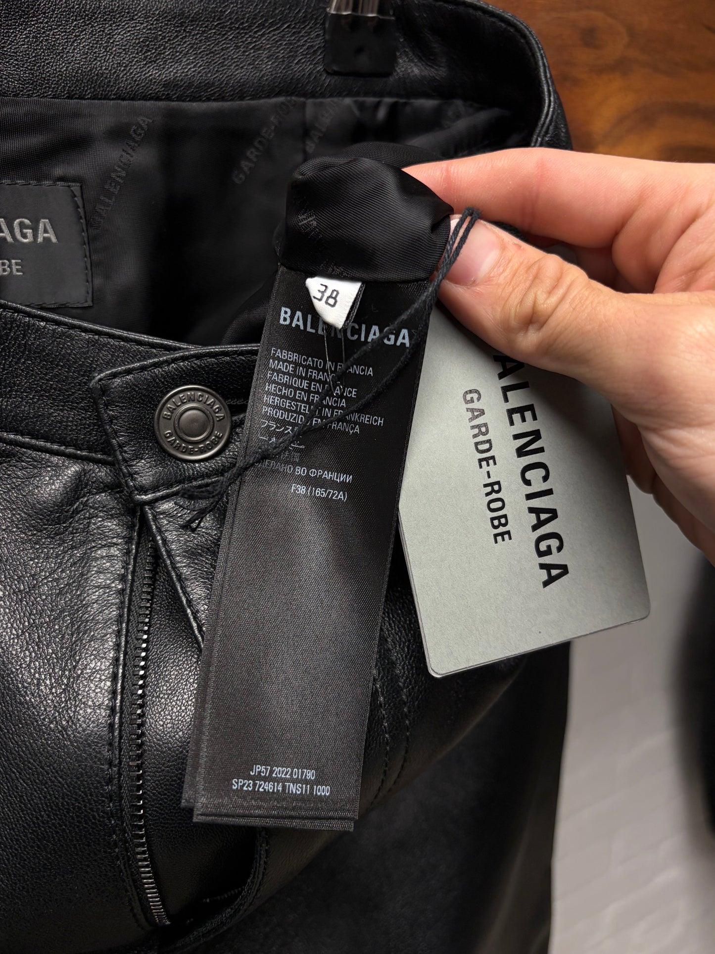 SS2023 Balenciaga ‘Garde Robe’ Leather Flared Leg Pants