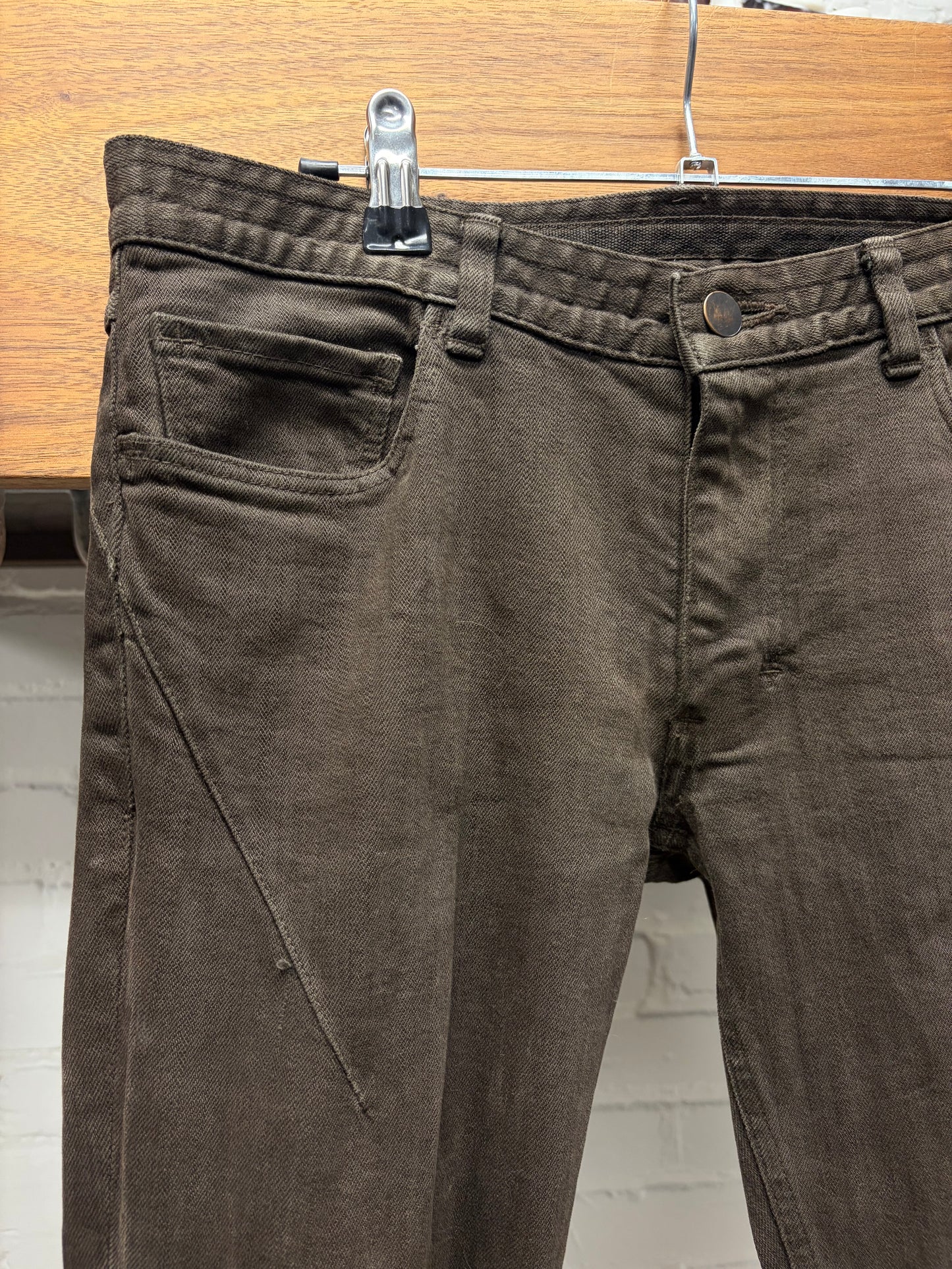 Number (N)ine ‘Crying Heart Patch’ Brown Skinny Jeans