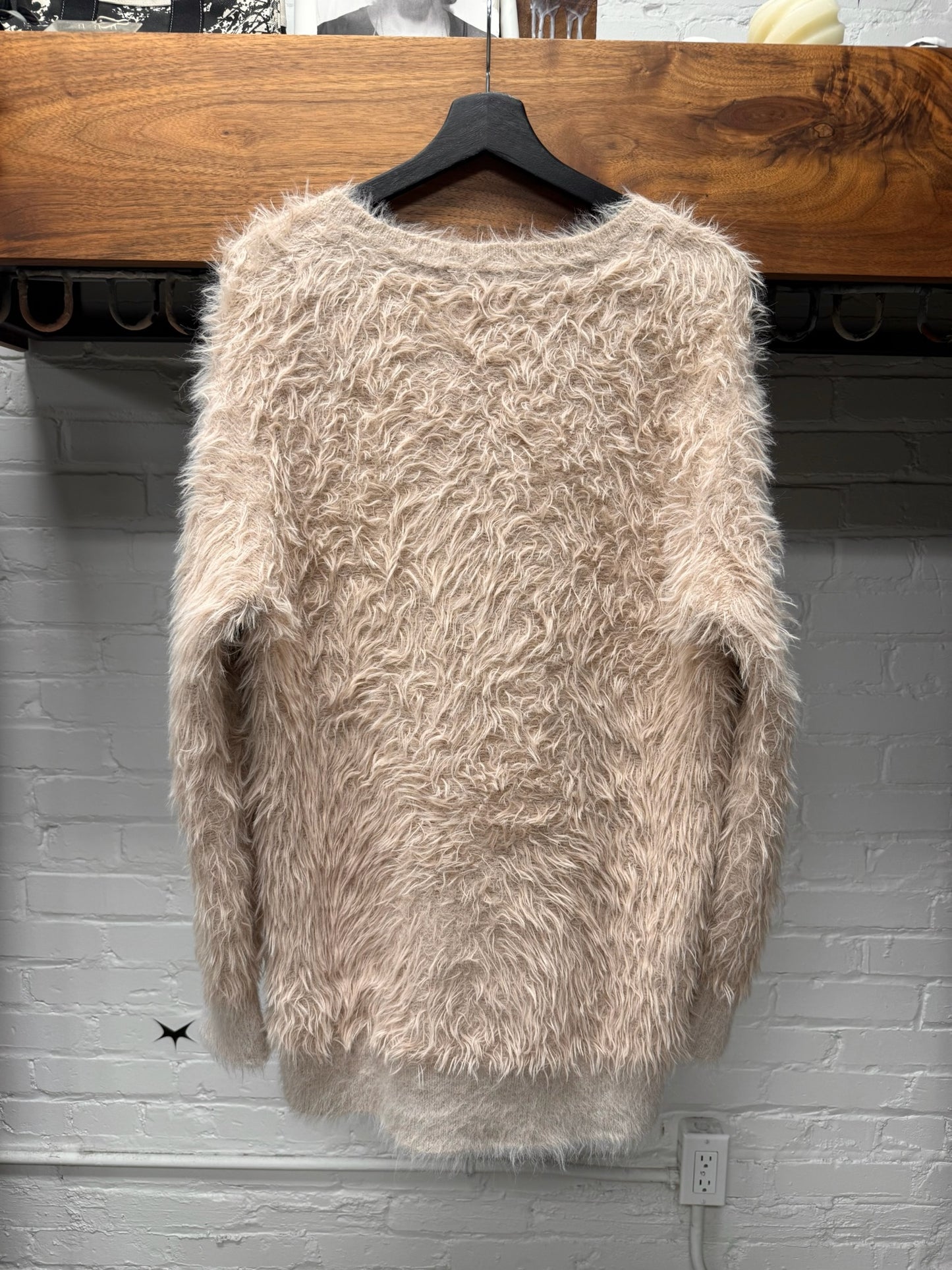 Number Nine Shag Mohair ‘Oatmeal’ Brown Sweater