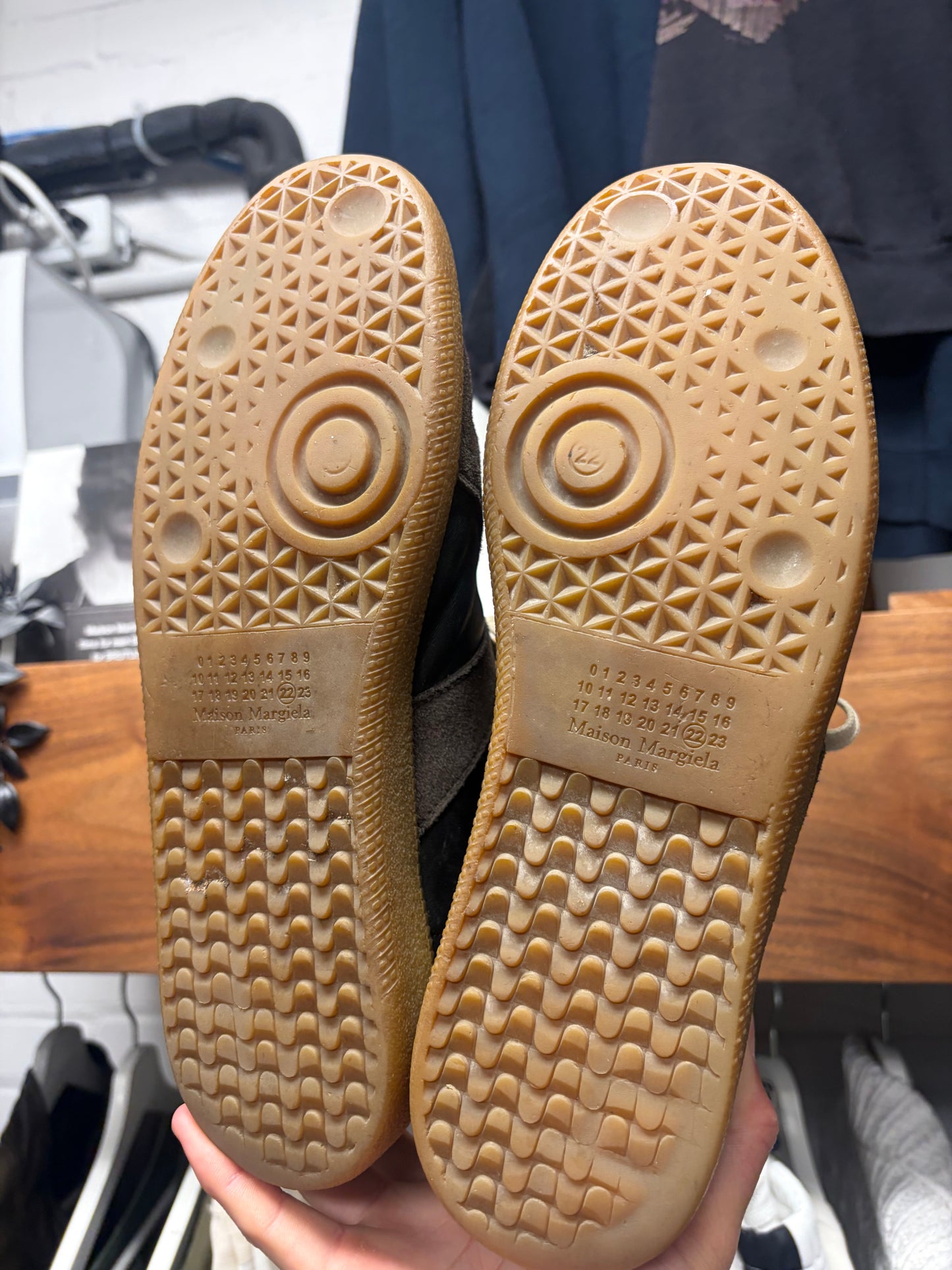 Maison Margiela ‘G.A.T.’ Brown/Navy Suede High Top Sneakers