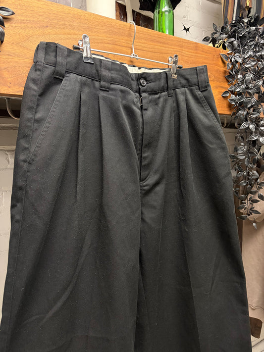 2024 Maison Margiela Black Elasticated Waistband Pleated Wide Leg Pants