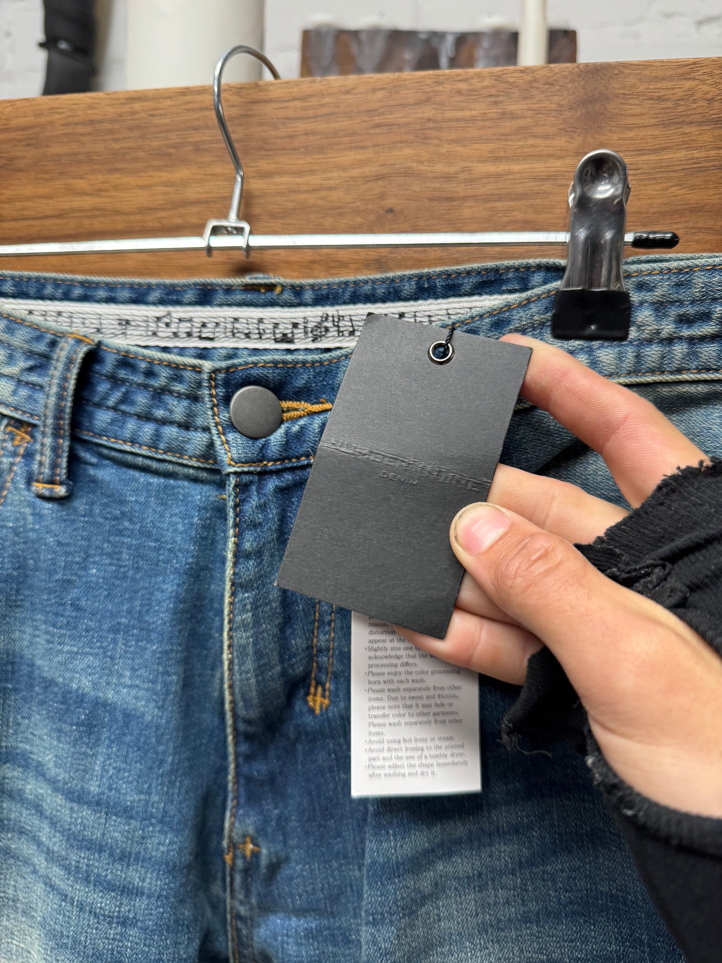 Number (N)ine Distressed Blue Skinny Jeans