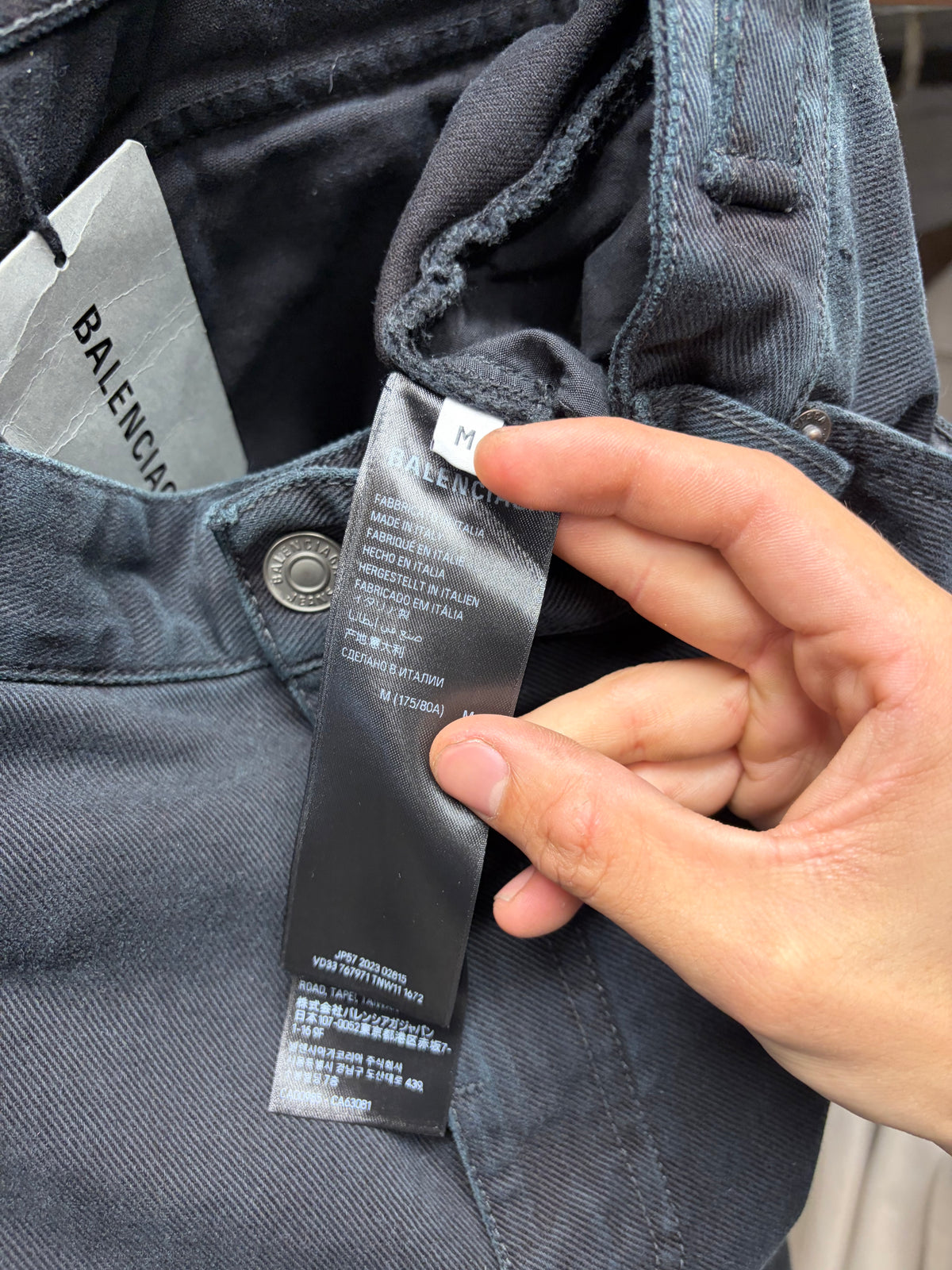 2023 Balenciaga Heavyweight Faded Black Cargo Carpenter Denim
