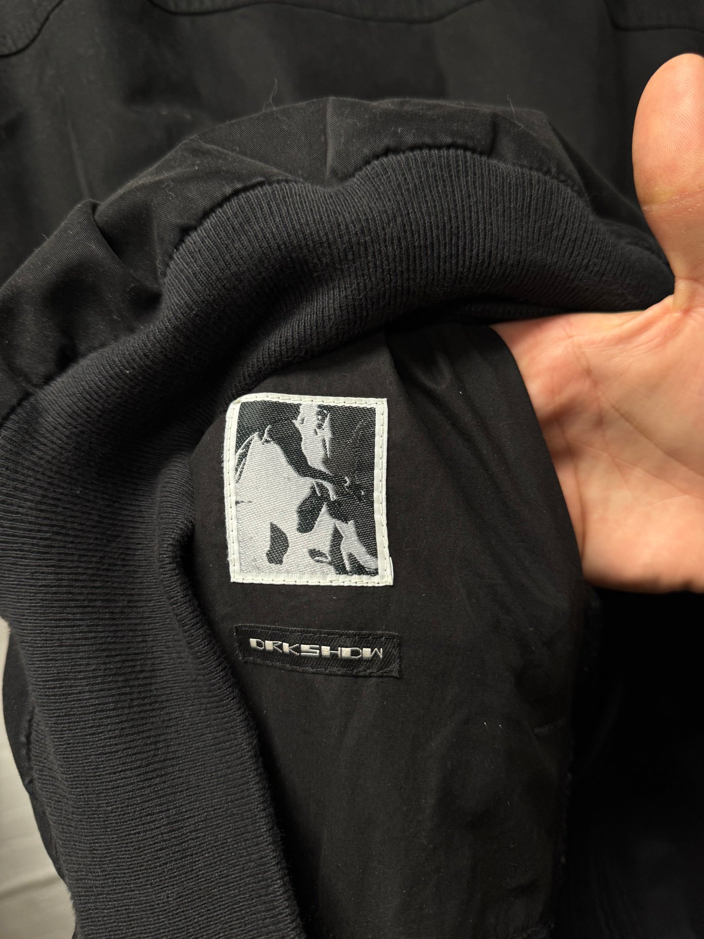 Rick Owens O&M Era ‘Globe’ Black Moleskin High Neck Bomber Jacket
