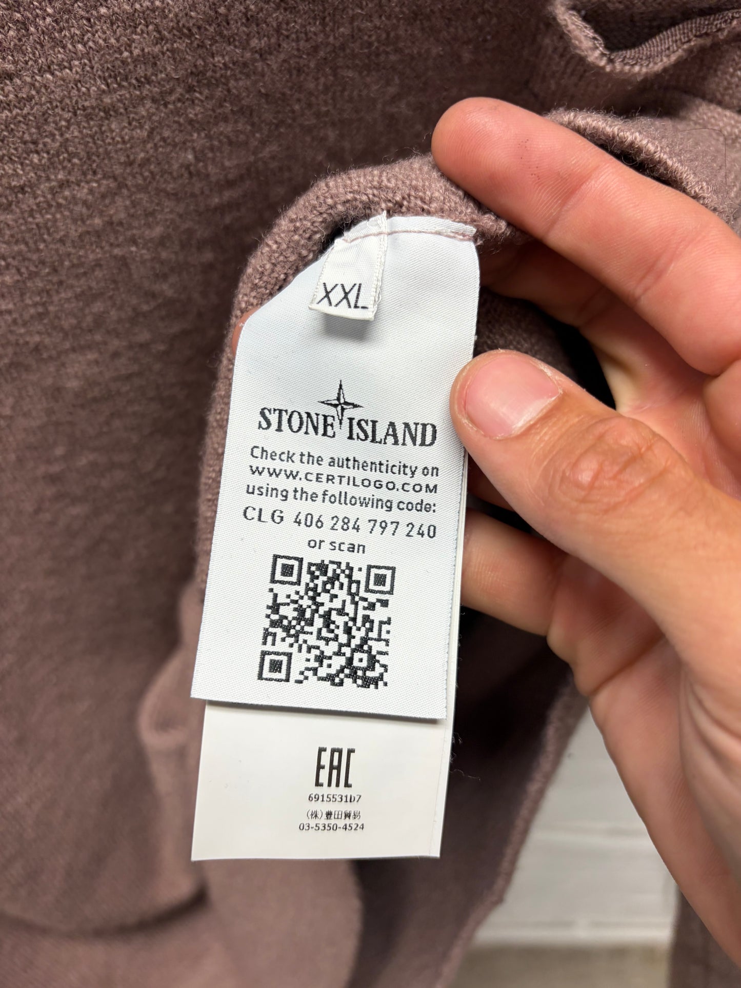 Stone Island Clay ‘Badge Logo’ Knit Sweater