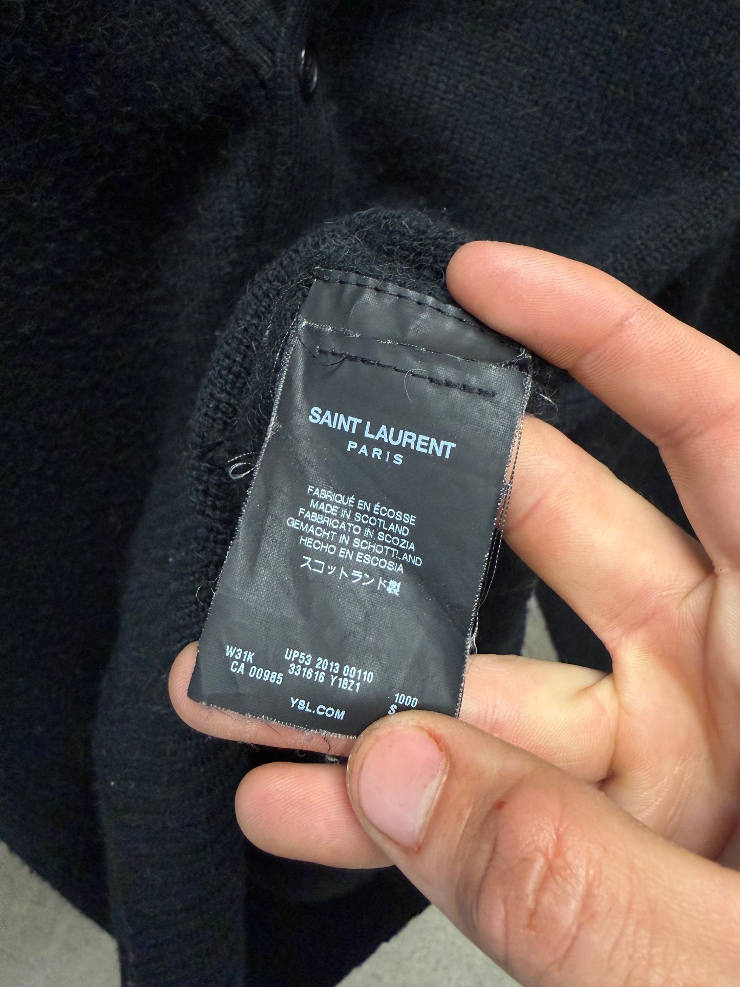 2013 Saint Laurent by Hedi Slimane ‘Baja’ Pierced Wool Hooded Cardigan