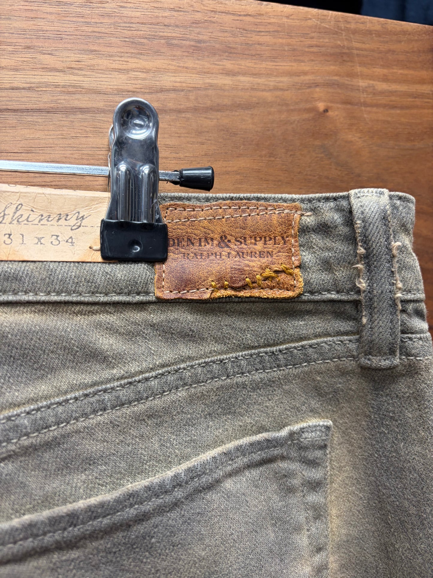RRL by Ralph Lauren ‘Mud Washed’ Brown Skinny Jeans