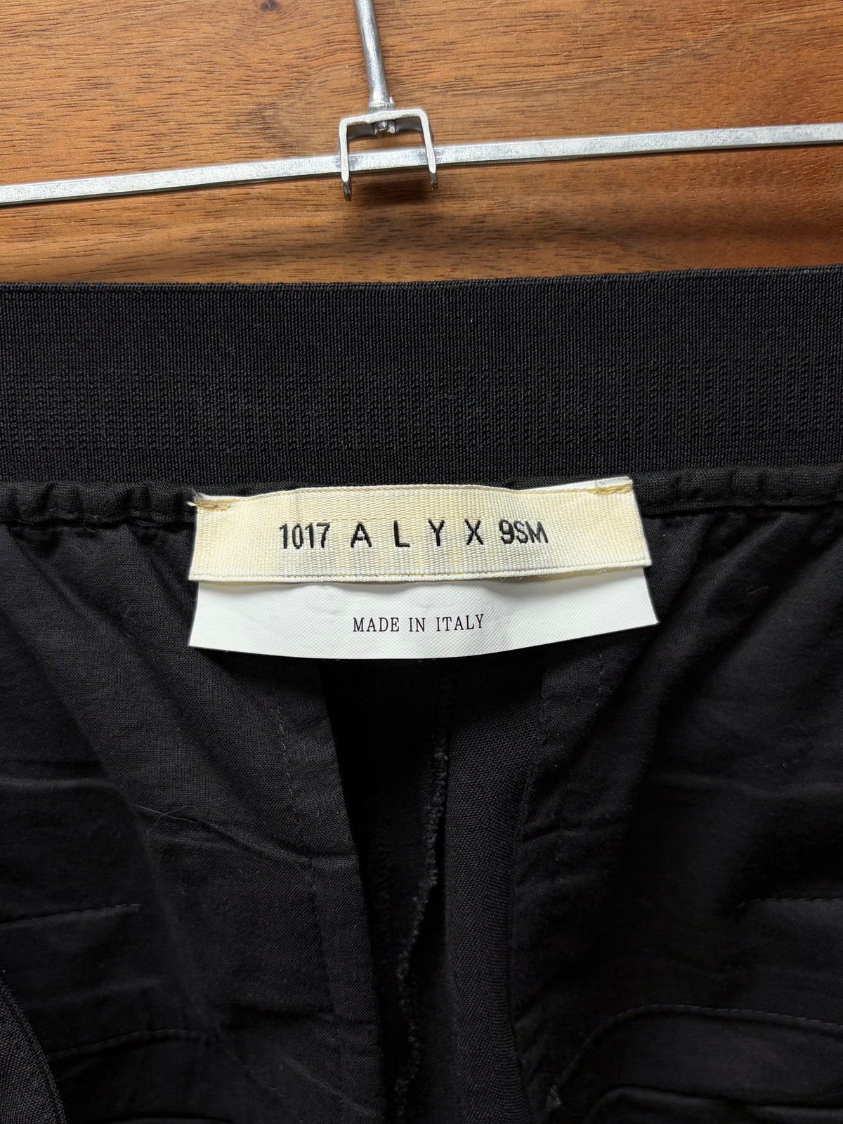1017 Alyx 9SM ‘Roller Buckle Belt’ Black Wide Leg Trousers