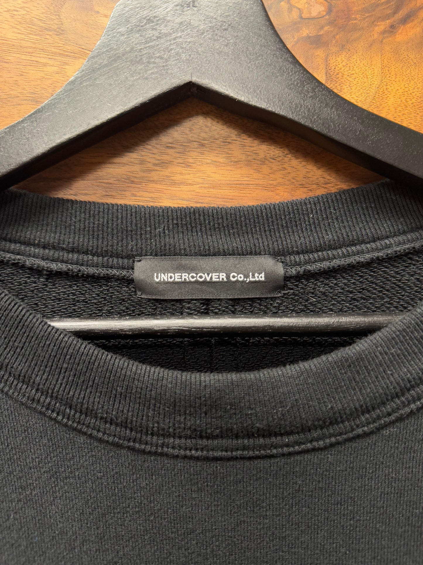 Undercover ‘Raw Patchwork’ Unfinished Black Cotton Sweatshirt